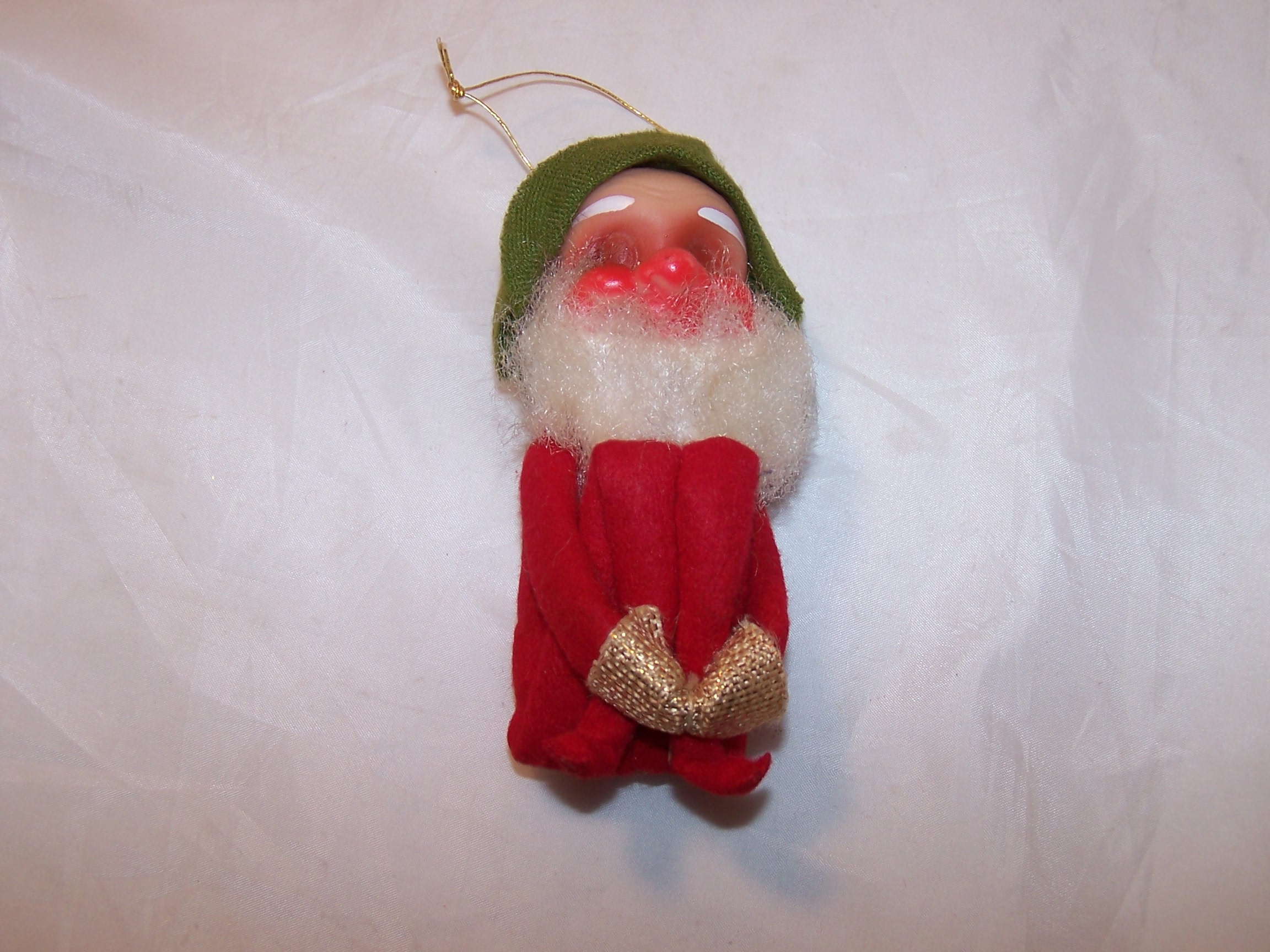 Elf for Your Shelf, Sleeping, Bearded Red Elf, Pixie Doll w Green Hat