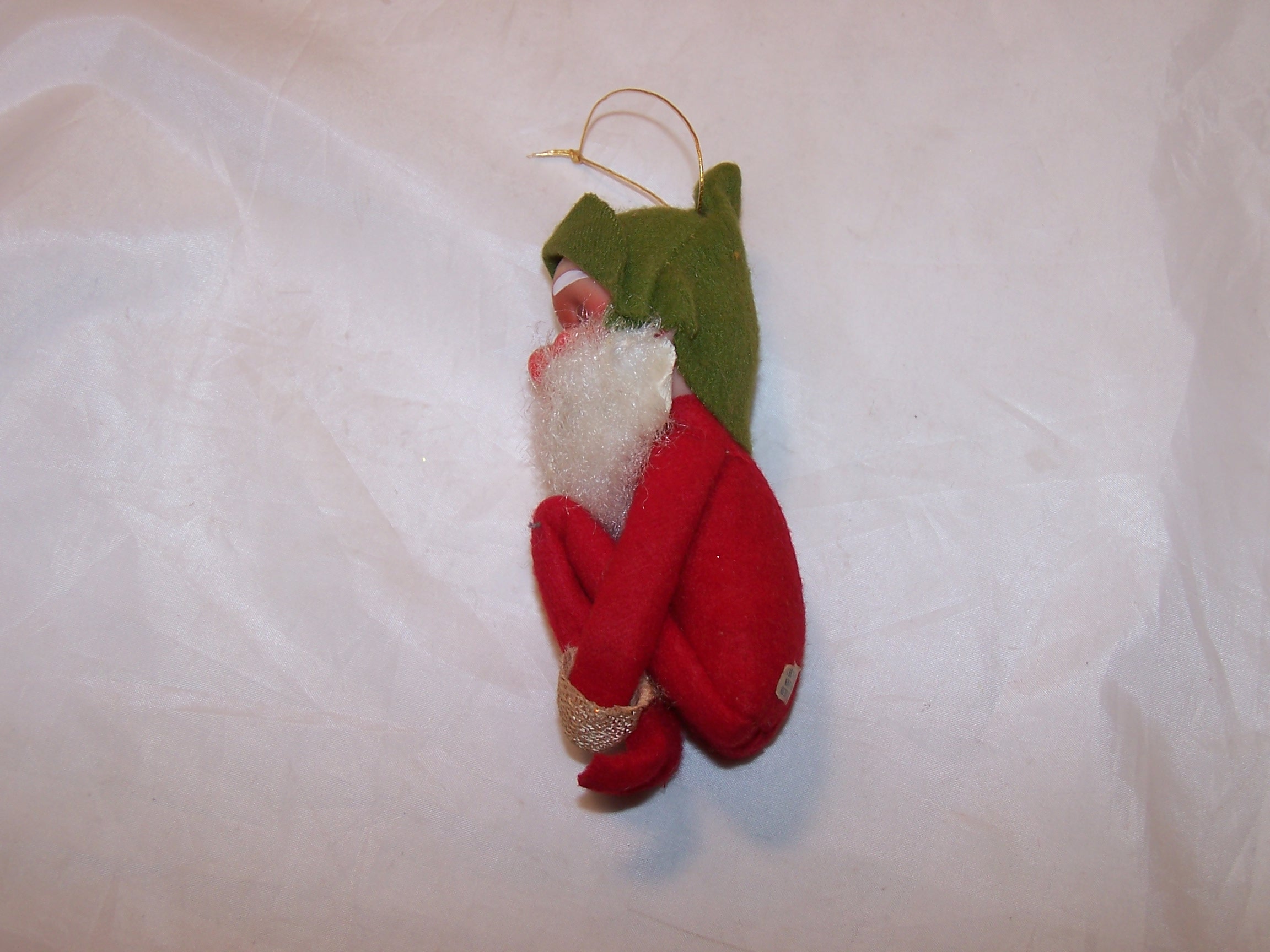 Image 1 of Elf for Your Shelf, Sleeping, Bearded Red Elf, Pixie Doll w Green Hat