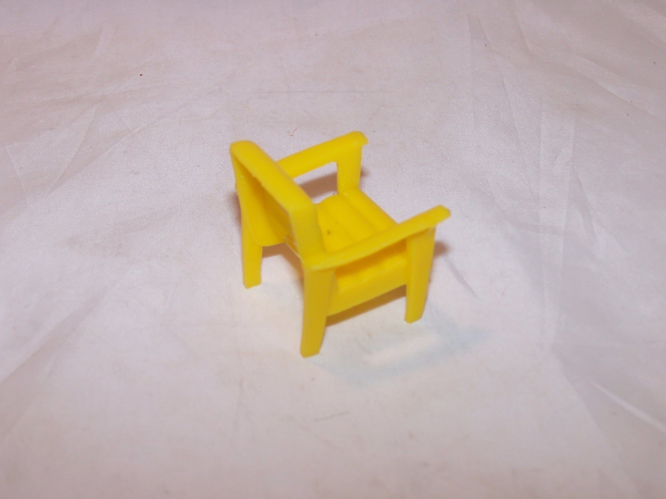 Image 2 of Dollhouse Yellow Chair, Plastic, Vintage