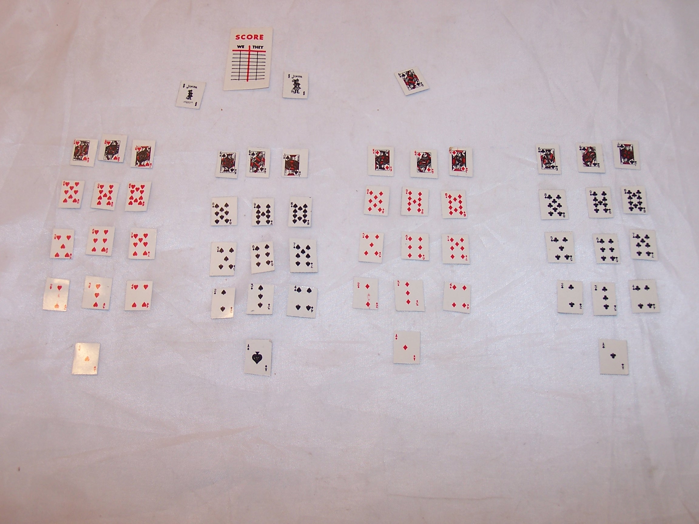 Image 1 of Tiny Playing Cards, Half Inch Tall, Complete Deck