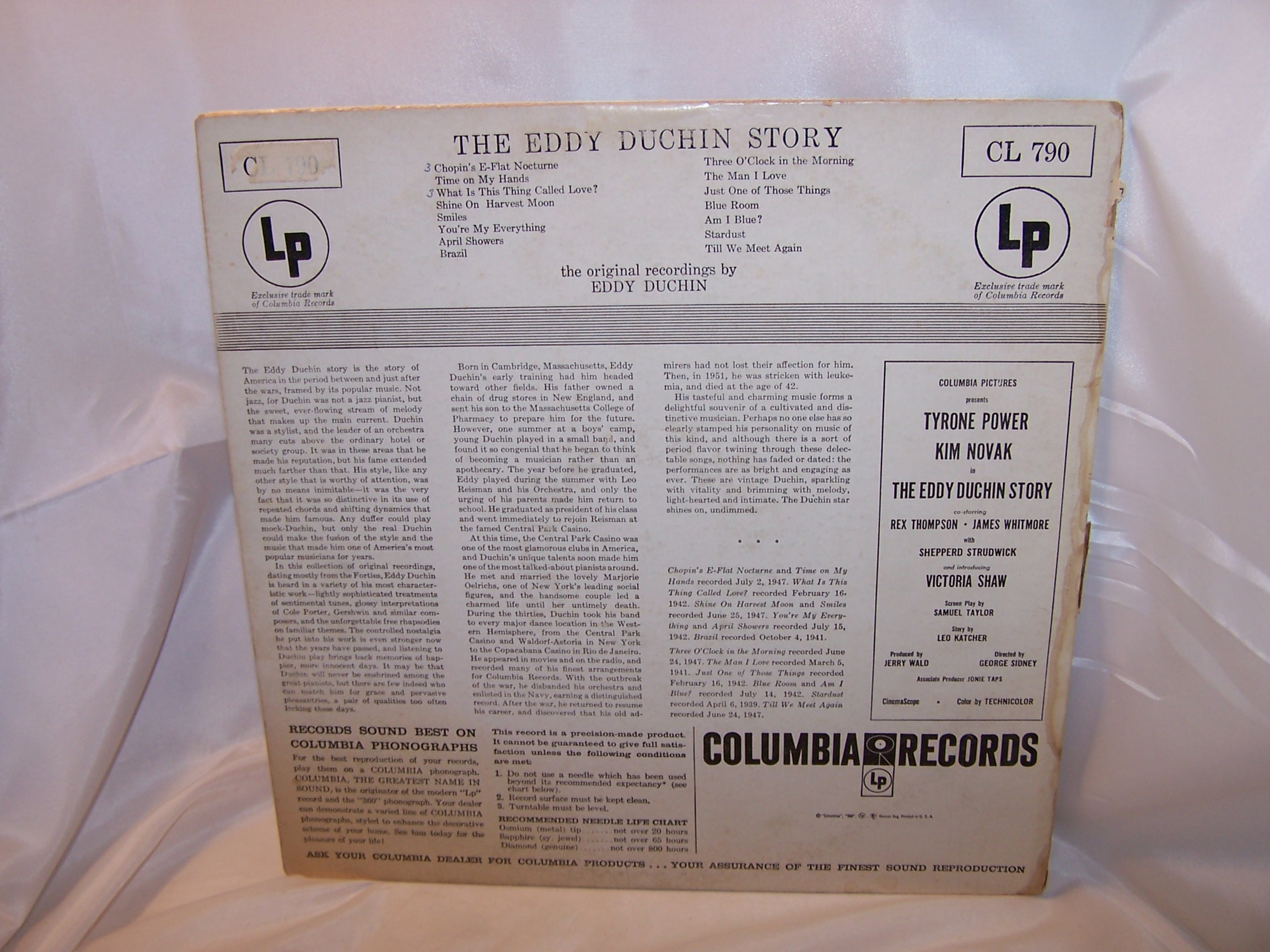 Image 1 of Eddy Duchin Story Record Album, Columbia, Tyrone Power