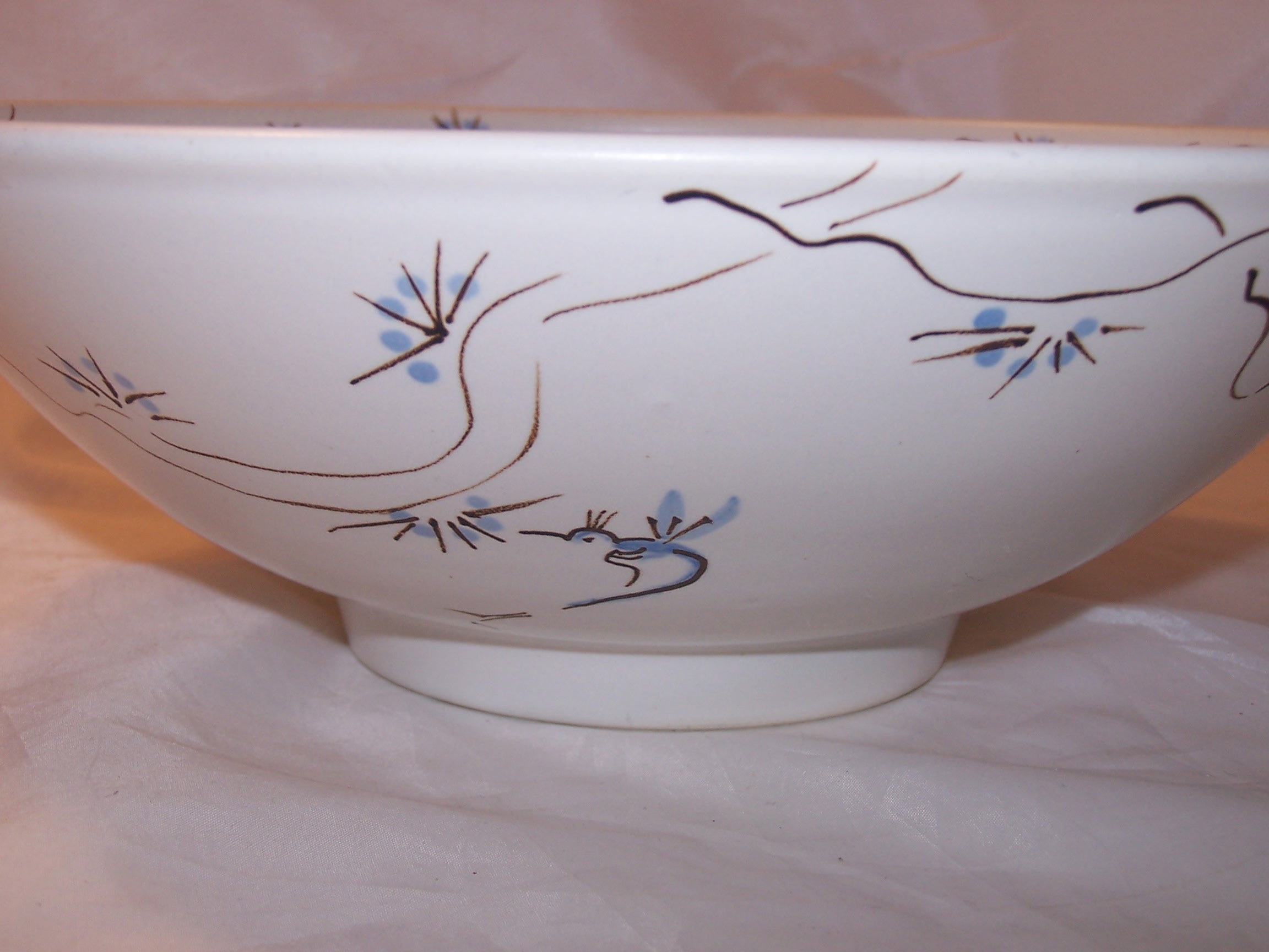 Image 2 of Hummingbird Decorated Pottery Bowl, Artist Signed, Wil-D Studio