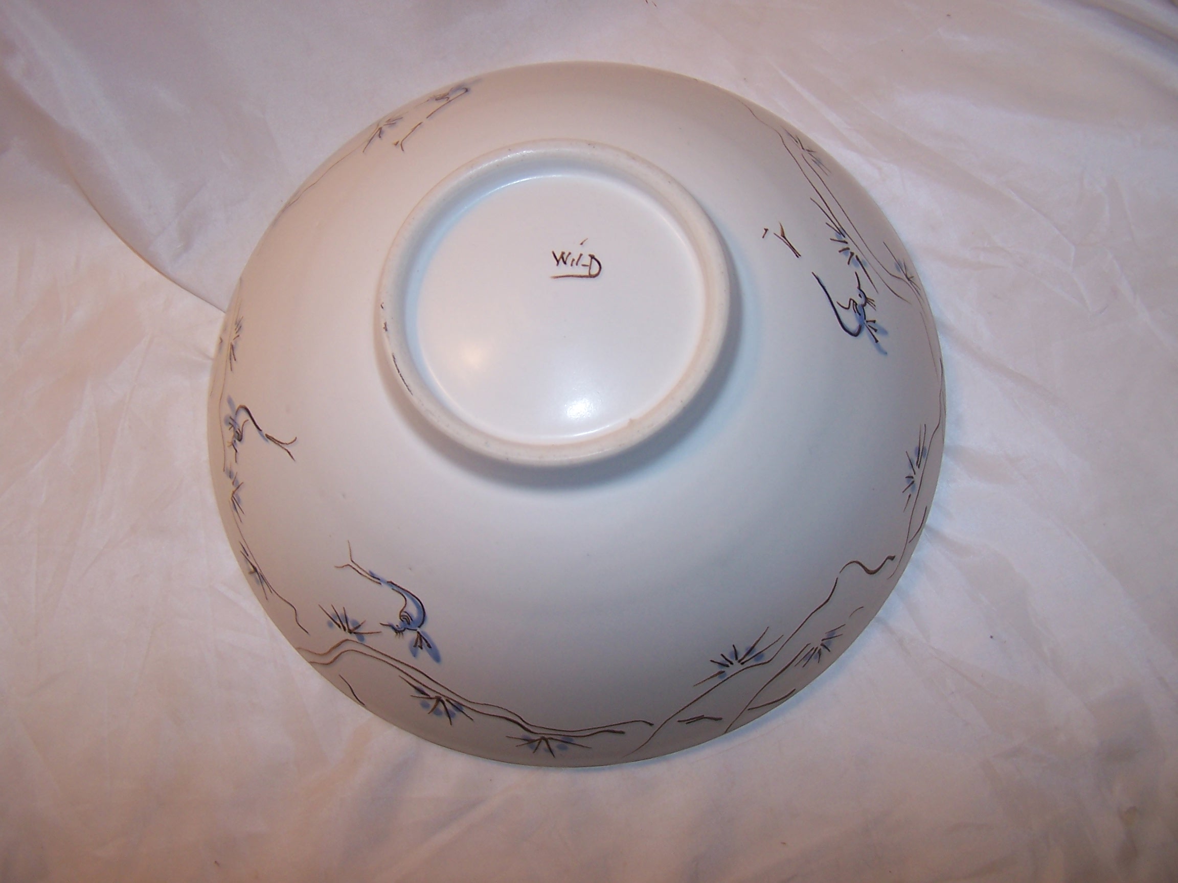 Image 4 of Hummingbird Decorated Pottery Bowl, Artist Signed, Wil-D Studio