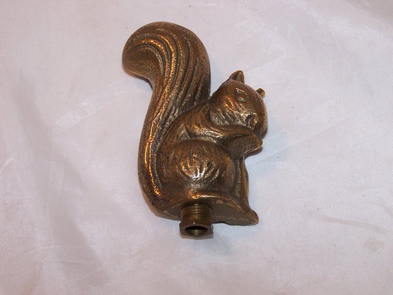 Image 1 of Squirrel Lamp Finial, Brass