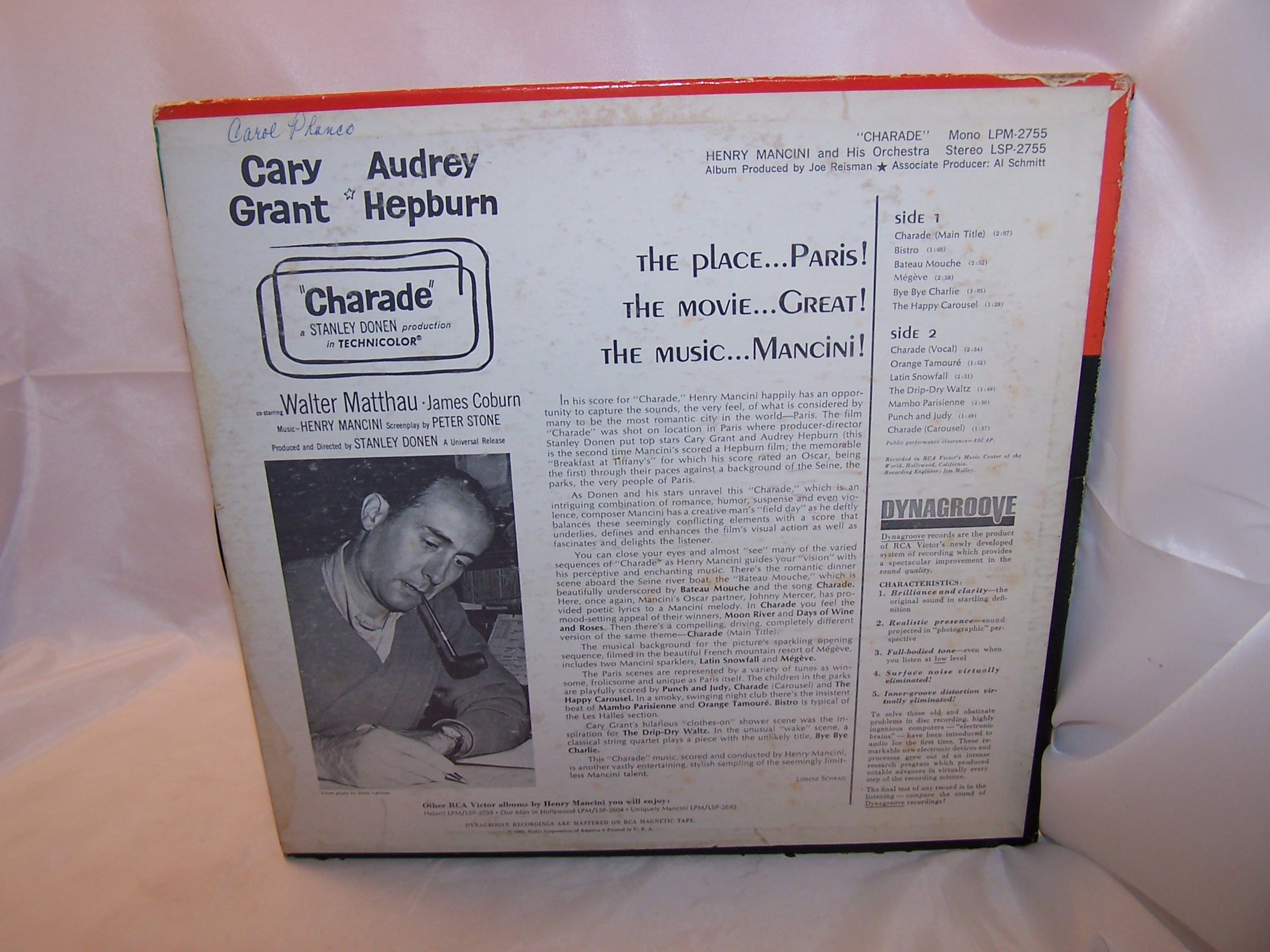 Image 1 of Henry Mancini, Charade, from the Movie Score, Cary Grant, Audrey Hepburn, 1963