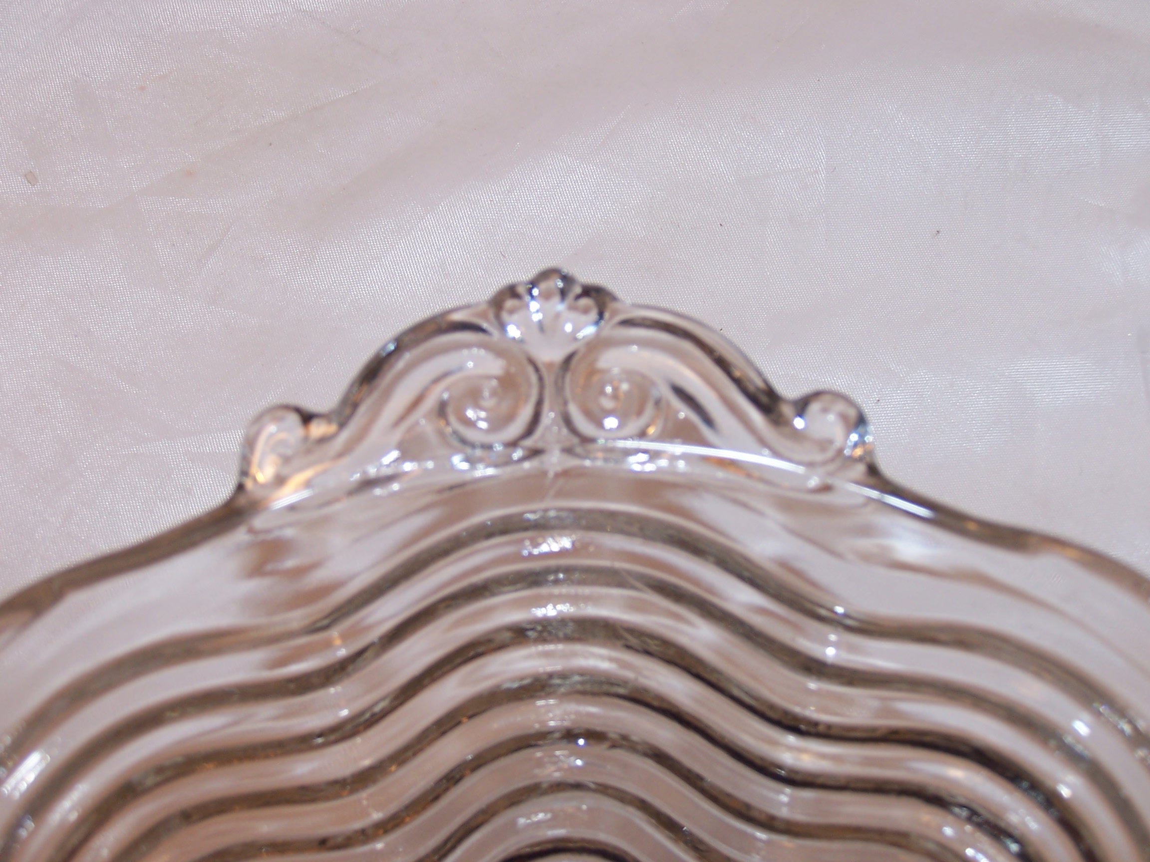Image 3 of Duncan and Miller, Caribbean Pattern, Clear Glass Bowl w Handles