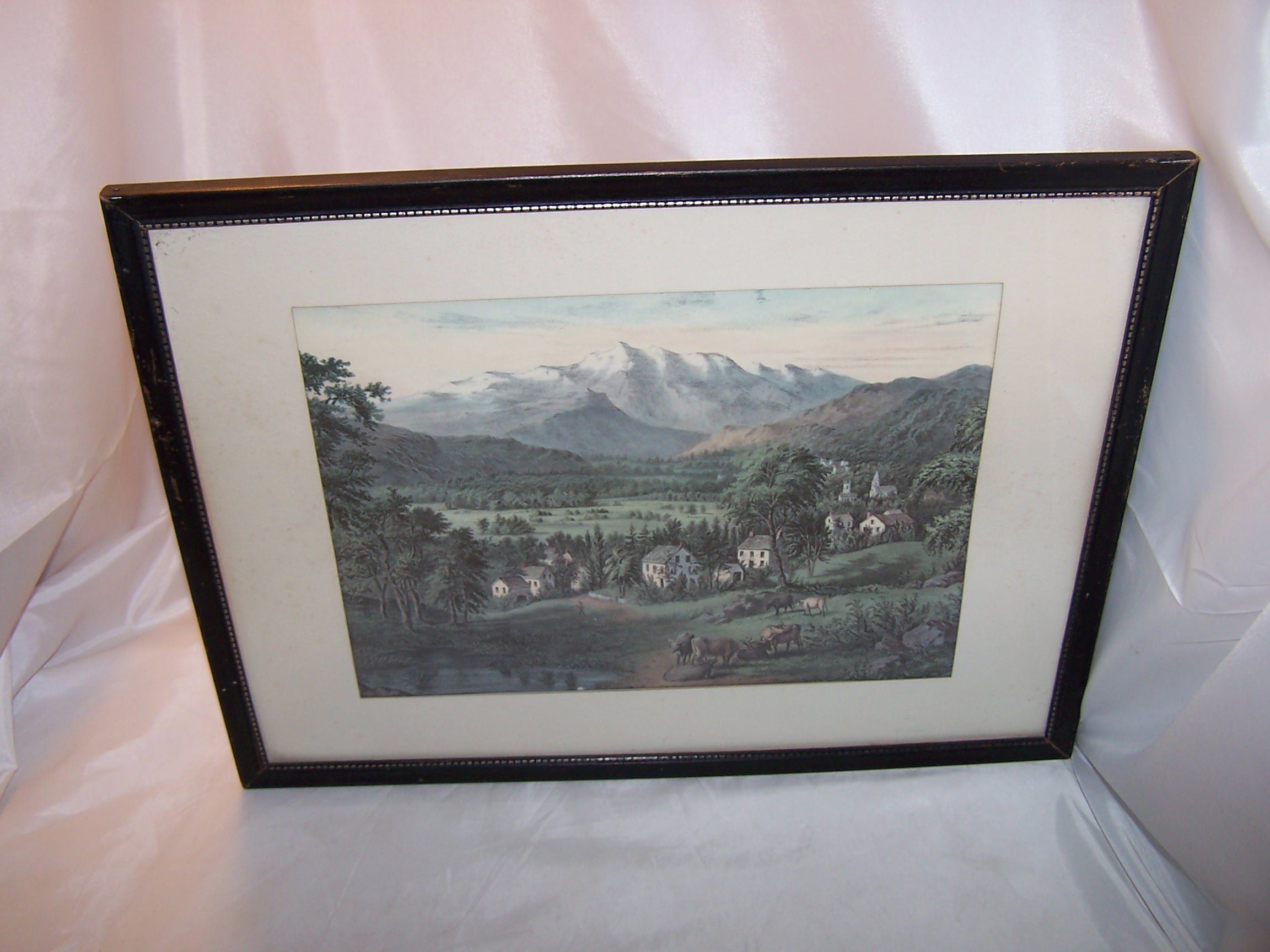 Currier & Ives, Mount Washington, Framed 1963 Calendar Page