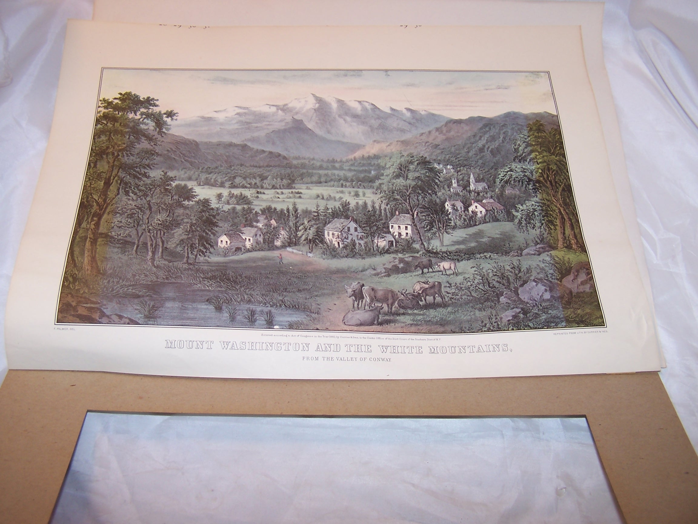 Image 2 of Currier & Ives, Mount Washington, Framed 1963 Calendar Page