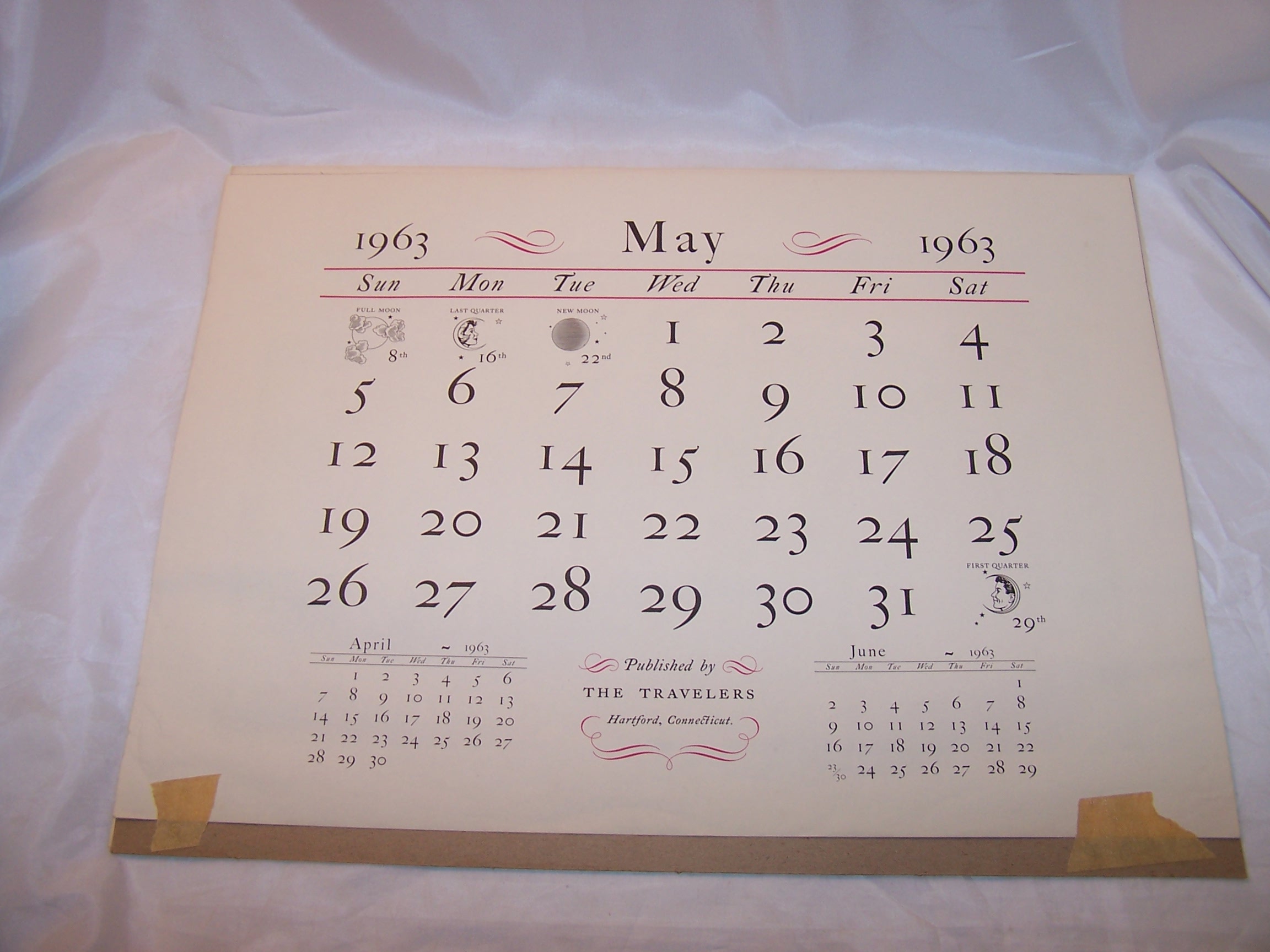 Image 3 of Currier & Ives, Mount Washington, Framed 1963 Calendar Page