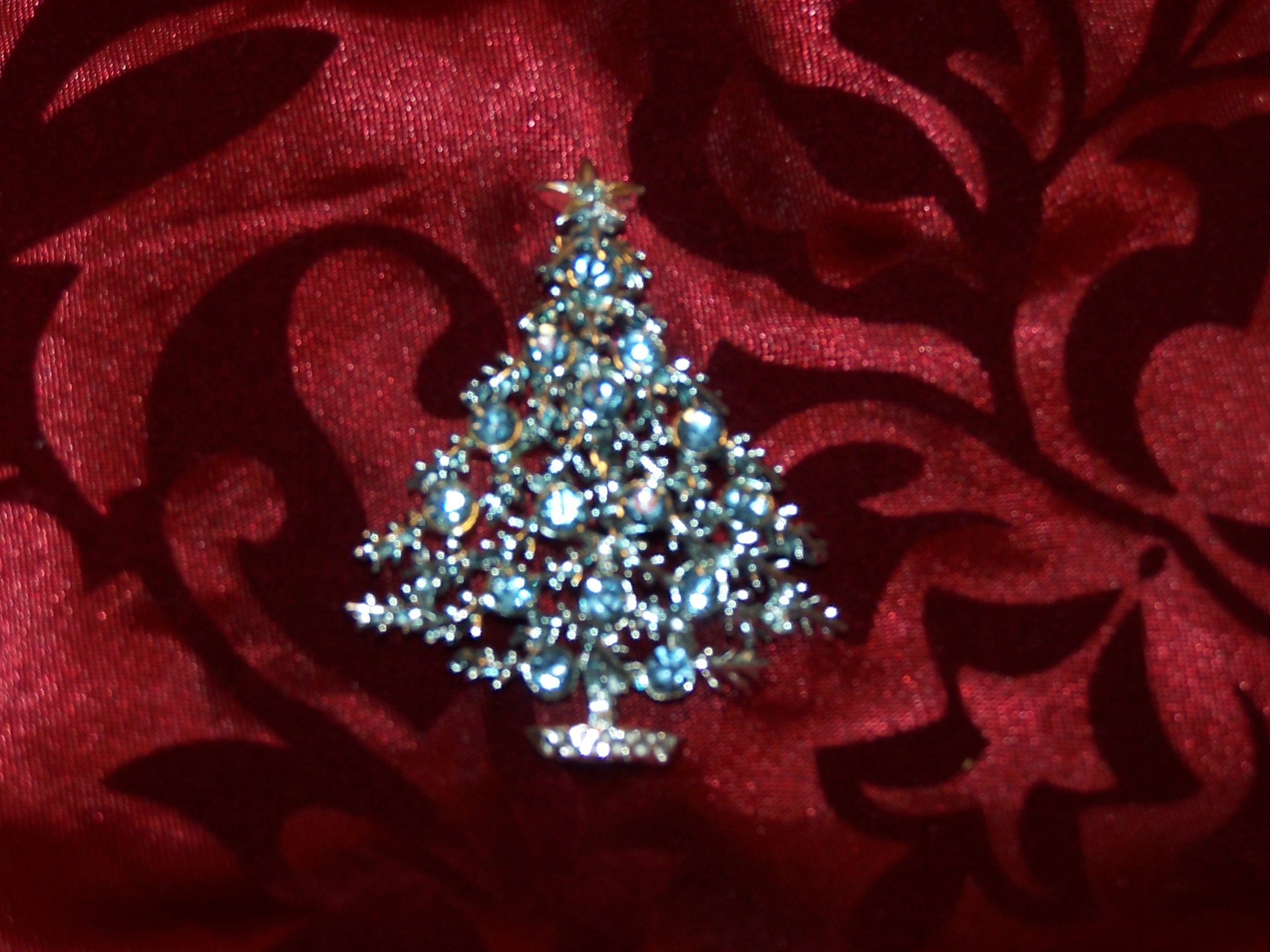 Blue, Silver Christmas Pin