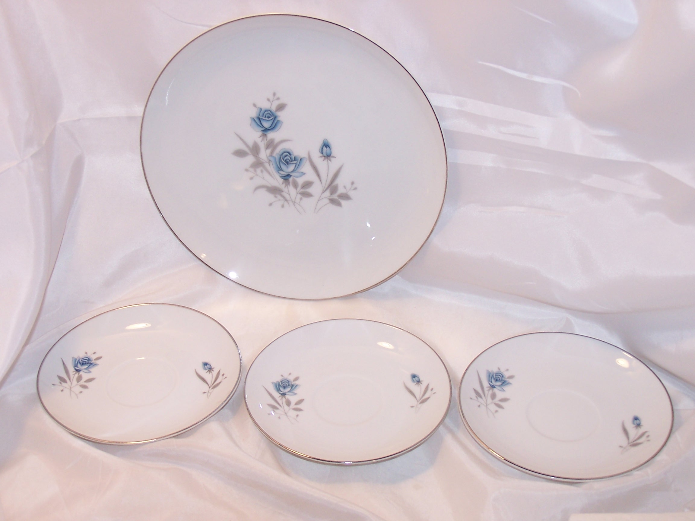 Royal Taunton Blue Rose Plate, Saucers, Fine China