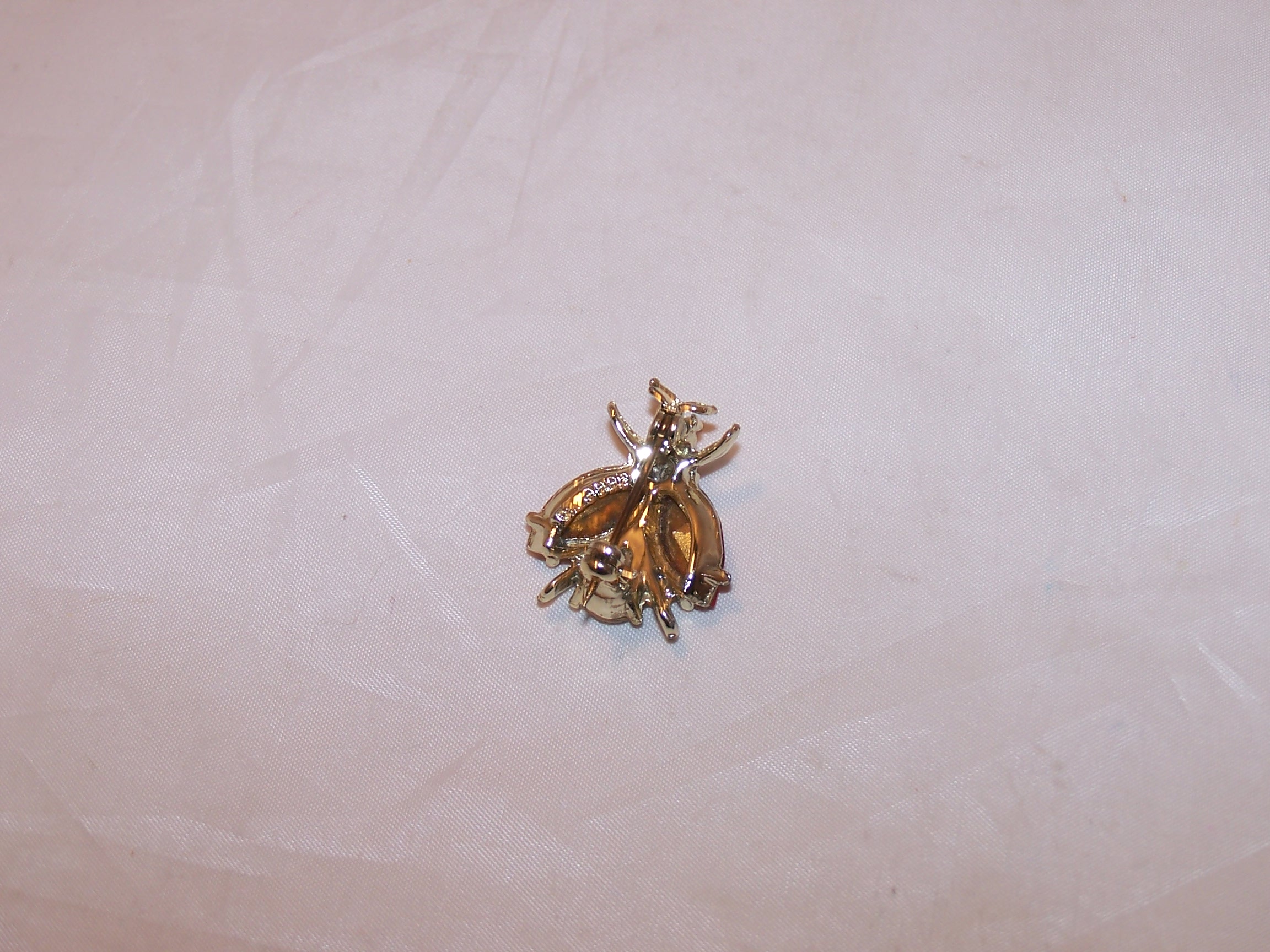 Image 1 of Bug Pin, Orange Rhinestone Wings