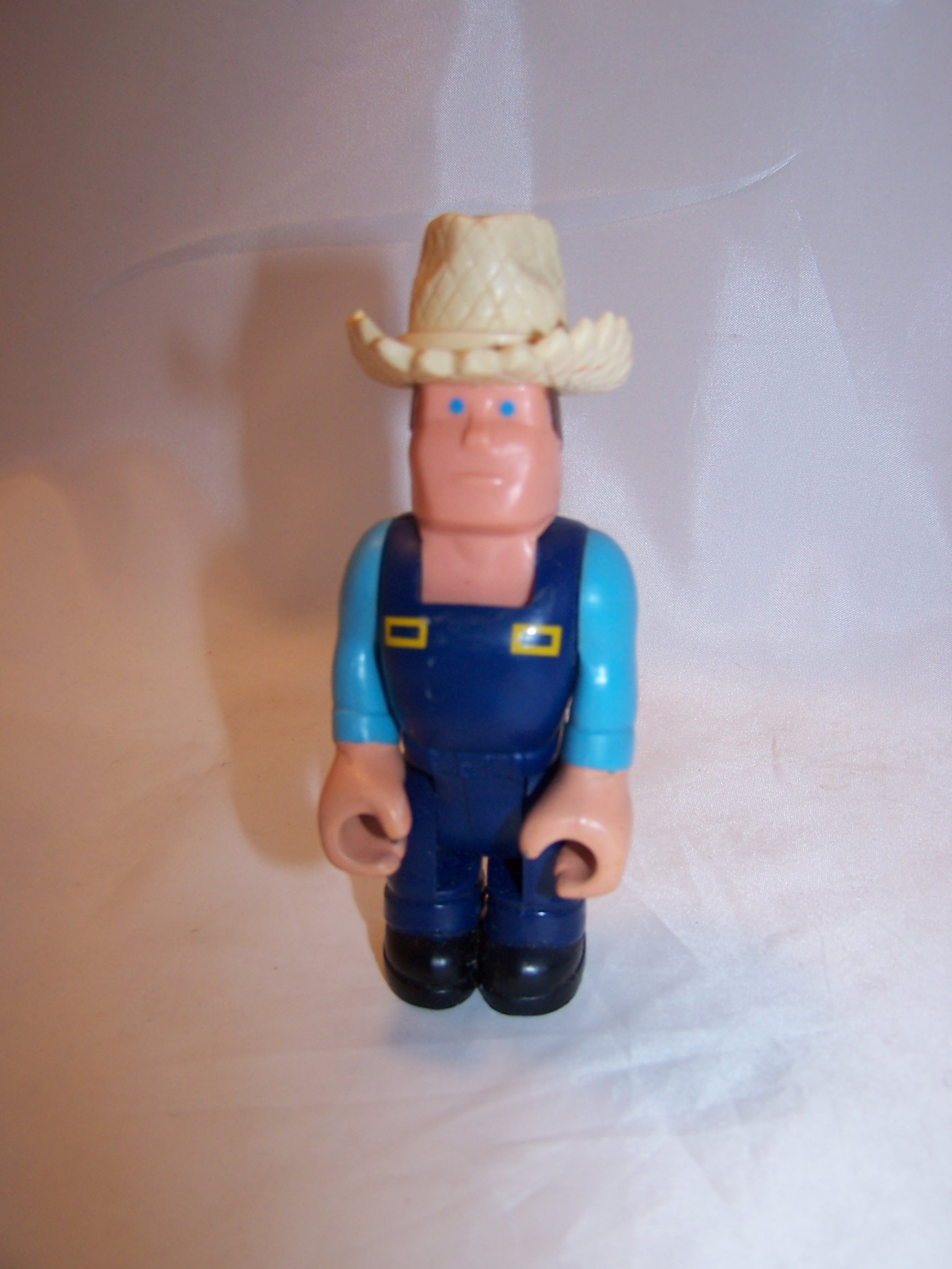 Farmer w Hat, Jointed, Plastic