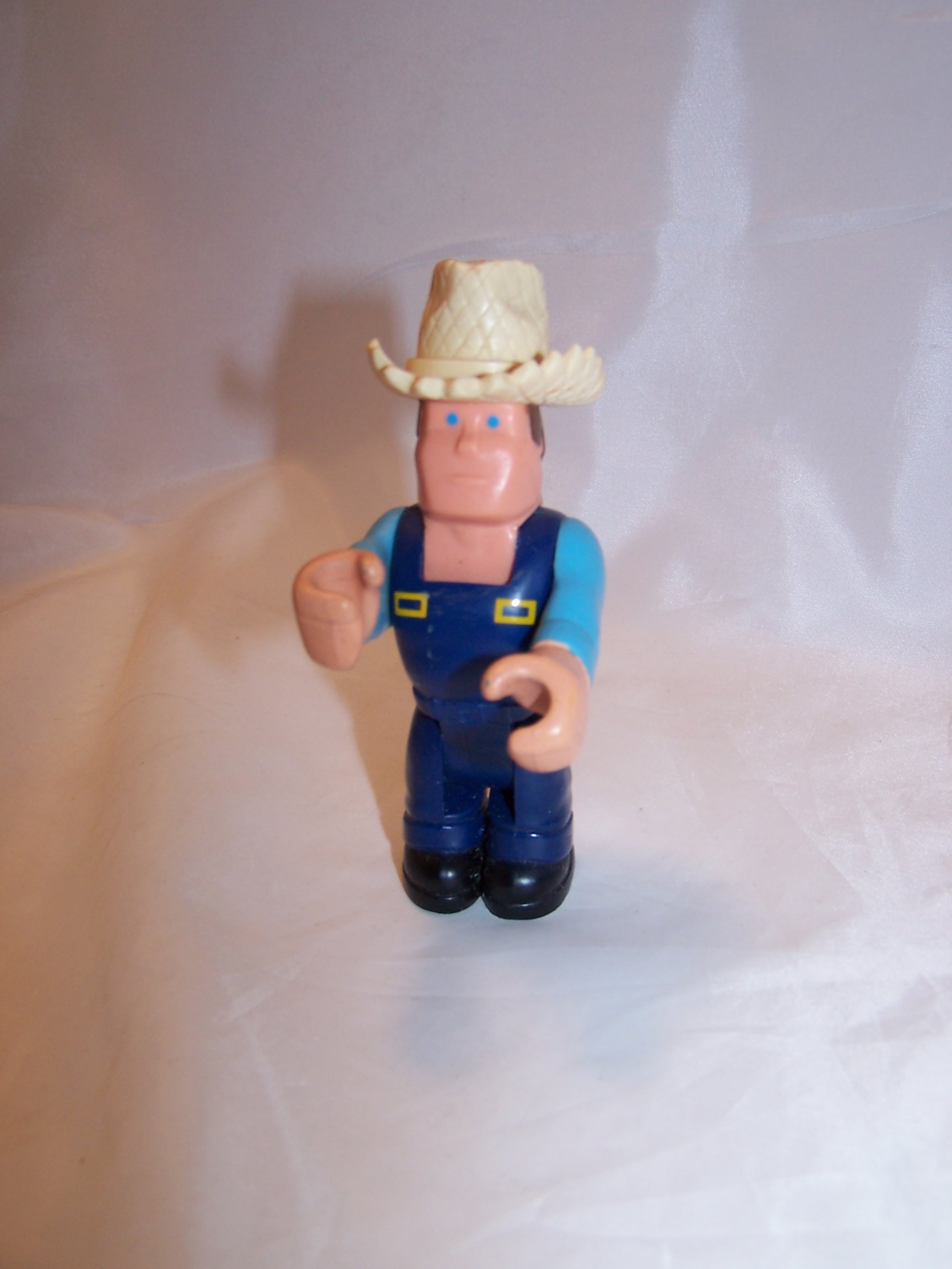 Image 4 of Farmer w Hat, Jointed, Plastic
