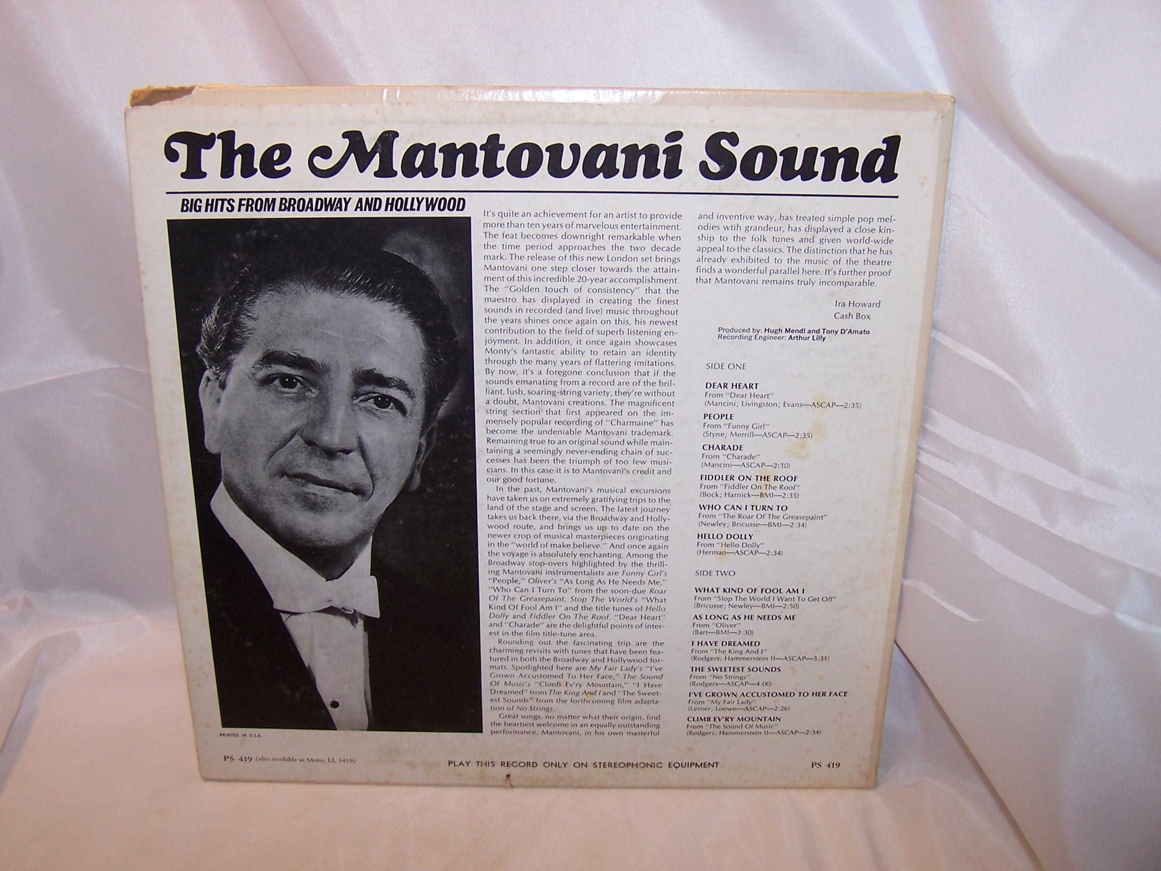 Image 3 of Mantovani Sound, Broadway Hollywood Hits, Record, LP