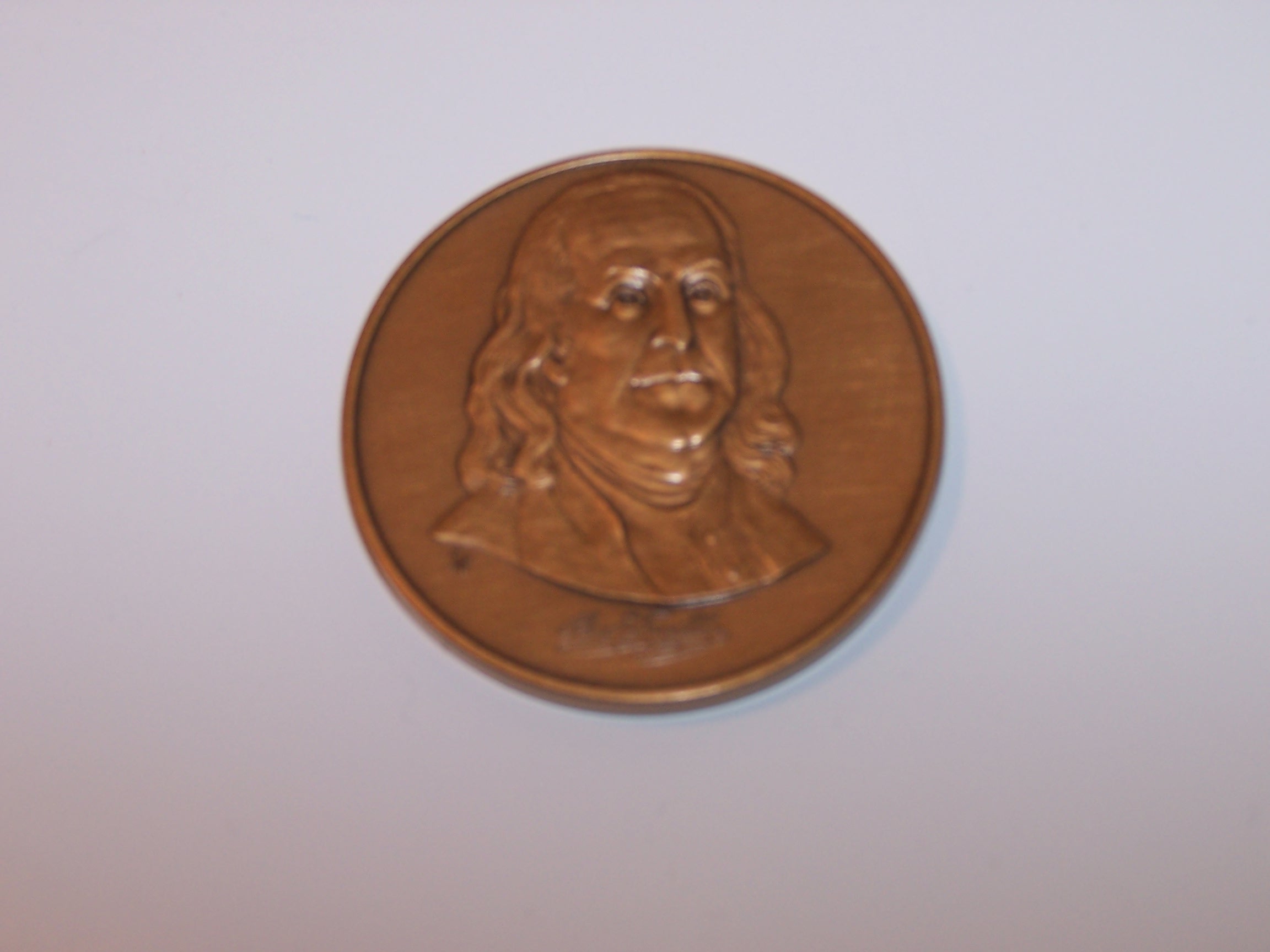 Ben Franklin Bronze Token, Coin, Franklin Mint, 1980