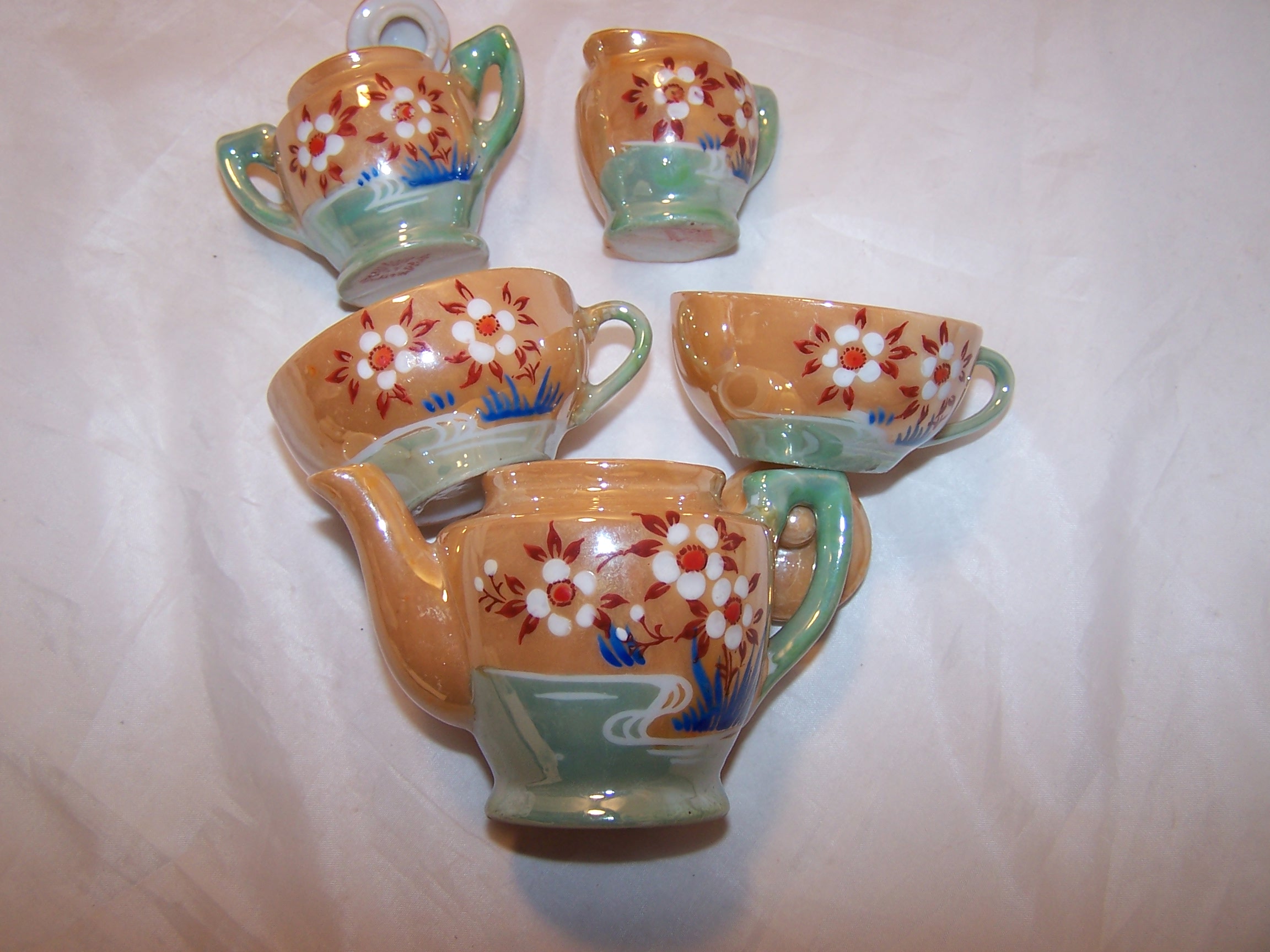 Image 3 of Miniature Tea Set, Lusterware, Japan, Vintage