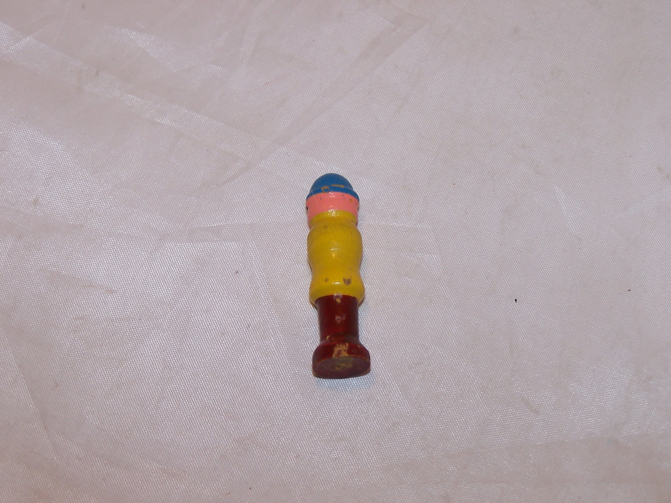 Image 2 of Peg Man, Vintage Game Piece, Wood, Blue, Yellow, Brown