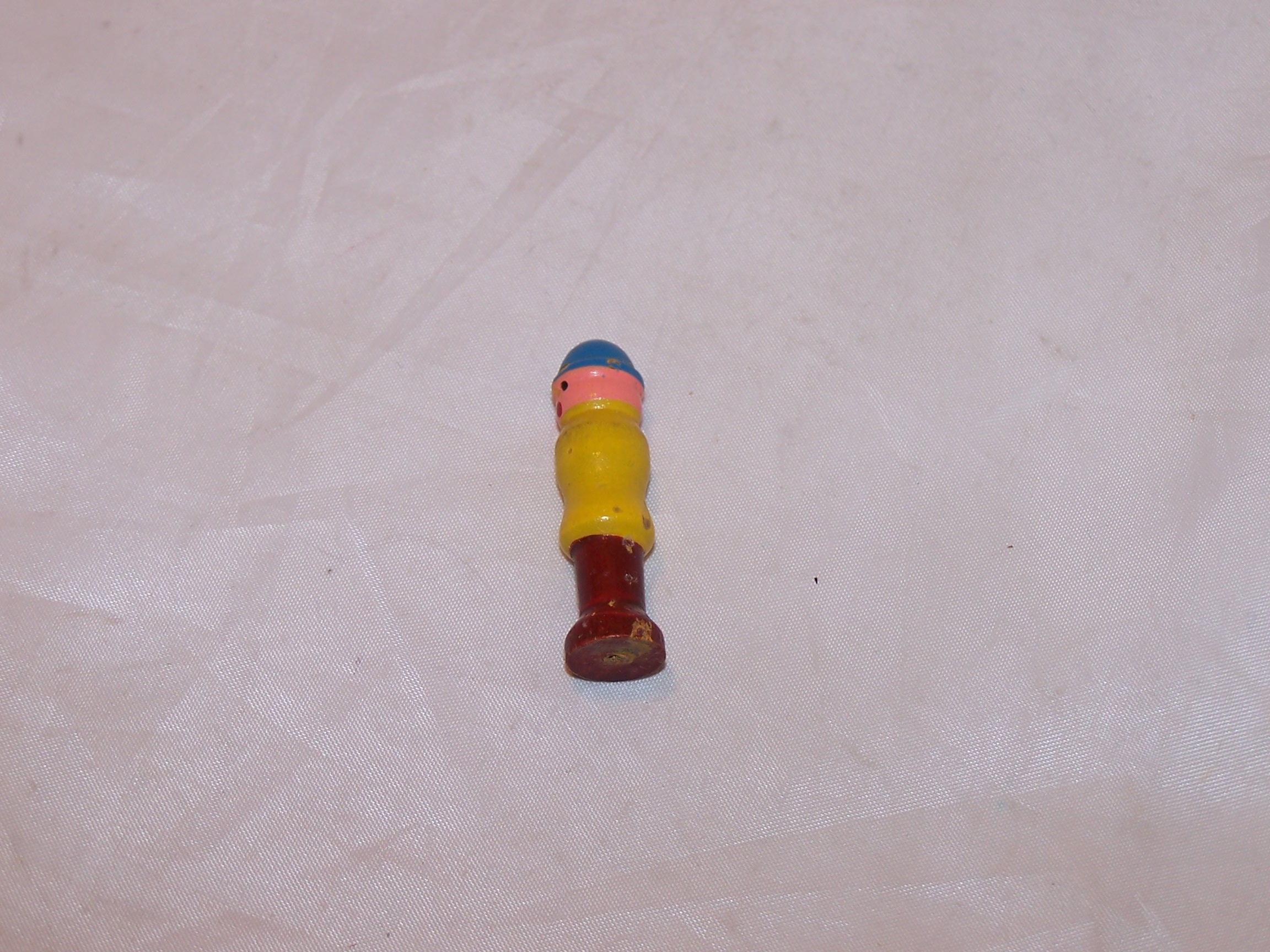Image 3 of Peg Man, Vintage Game Piece, Wood, Blue, Yellow, Brown