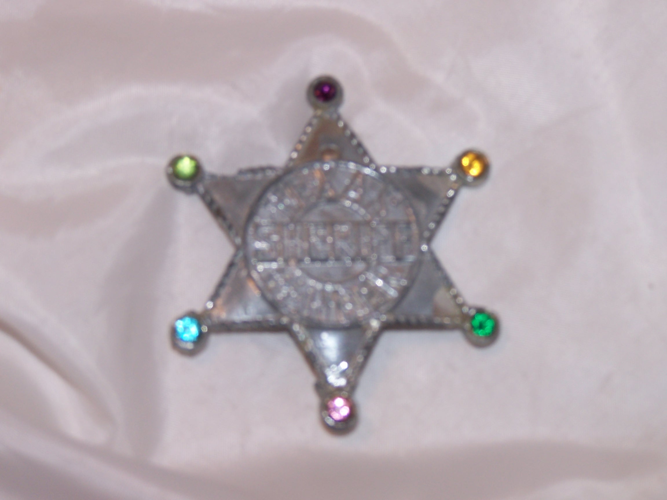 Image 1 of Texas Ranger Sheriff Badge, Metal, Rhinestones, Costume, Toy