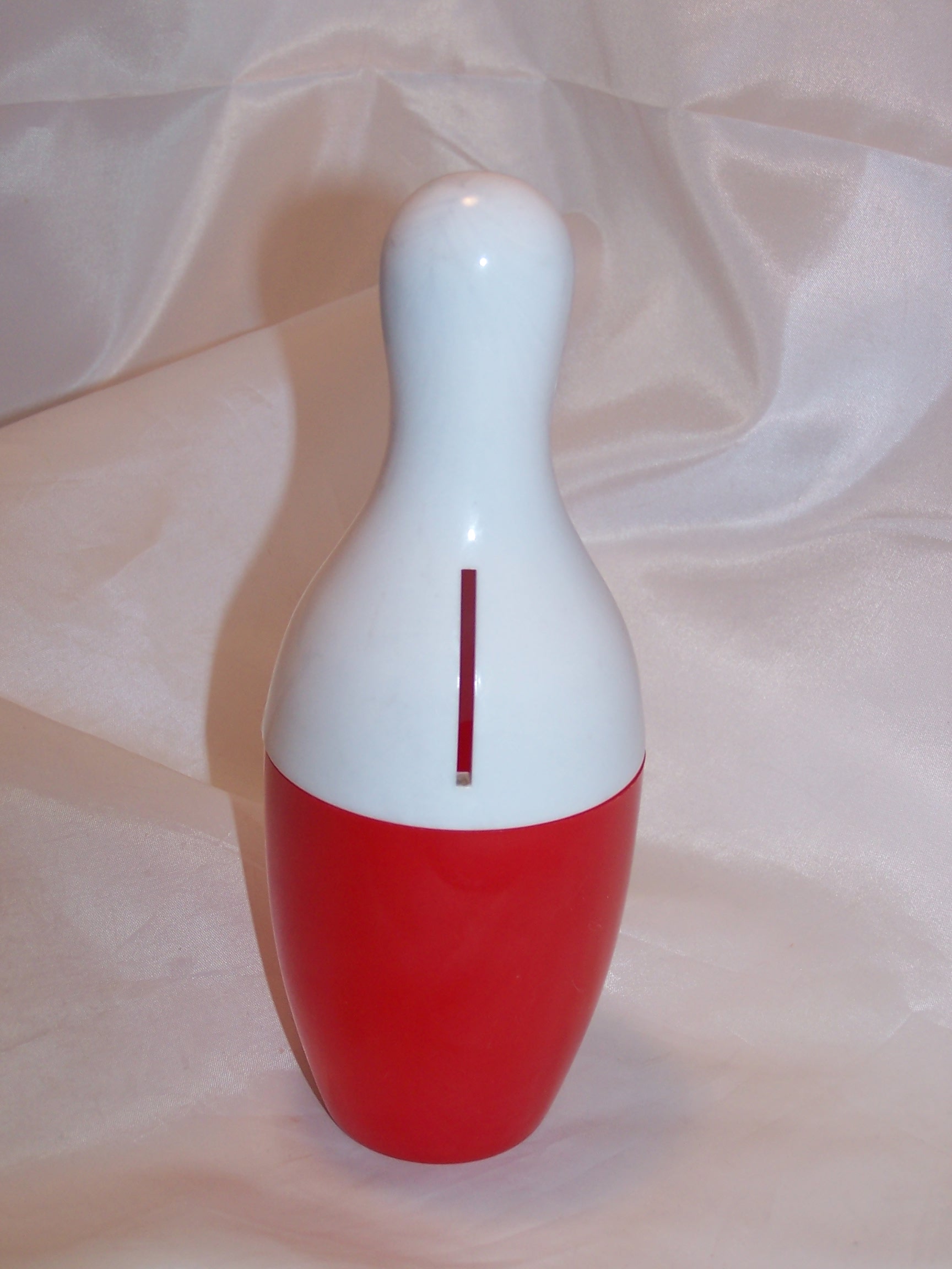 Image 2 of Bowling Pin Money Pete Bank, Red Eyes and Buttons, Spare Time