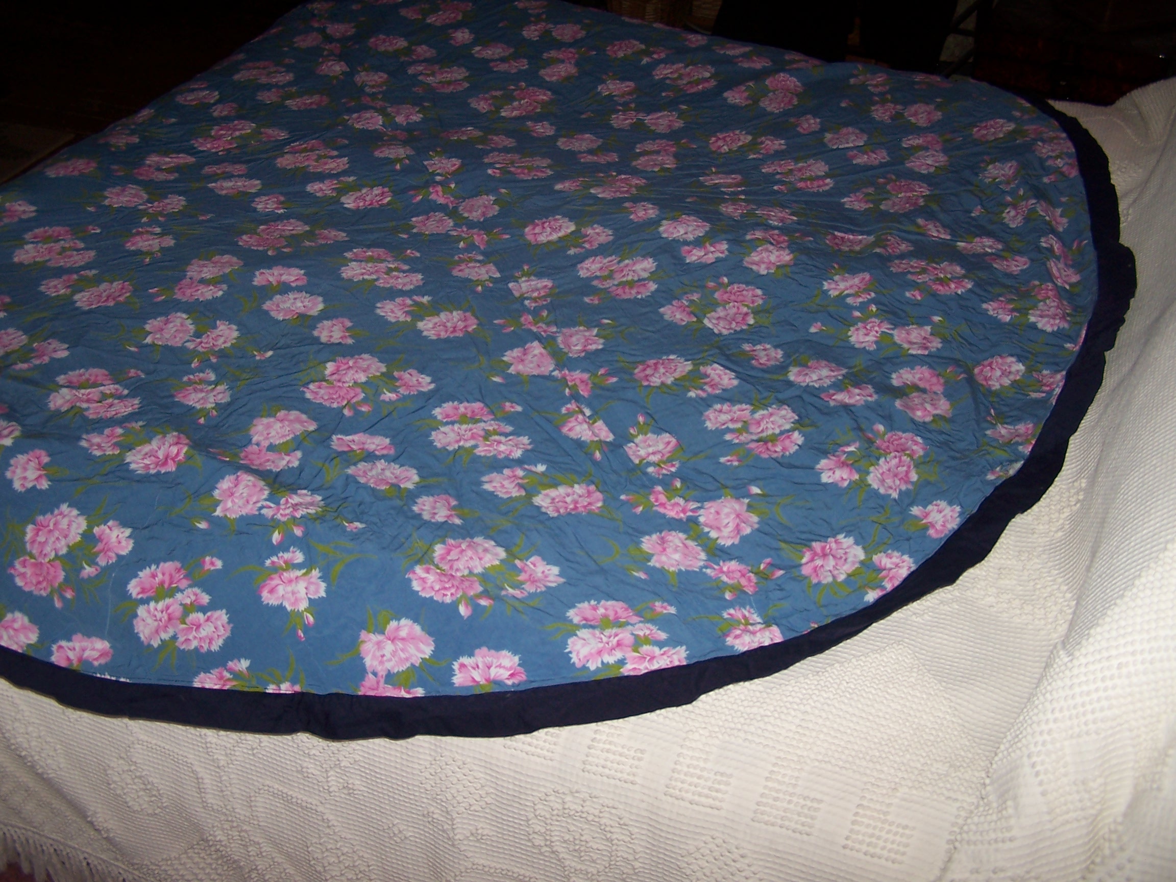 Image 9 of Patchwork Tablecloth, Round, 77 inches, Handmade, Vintage