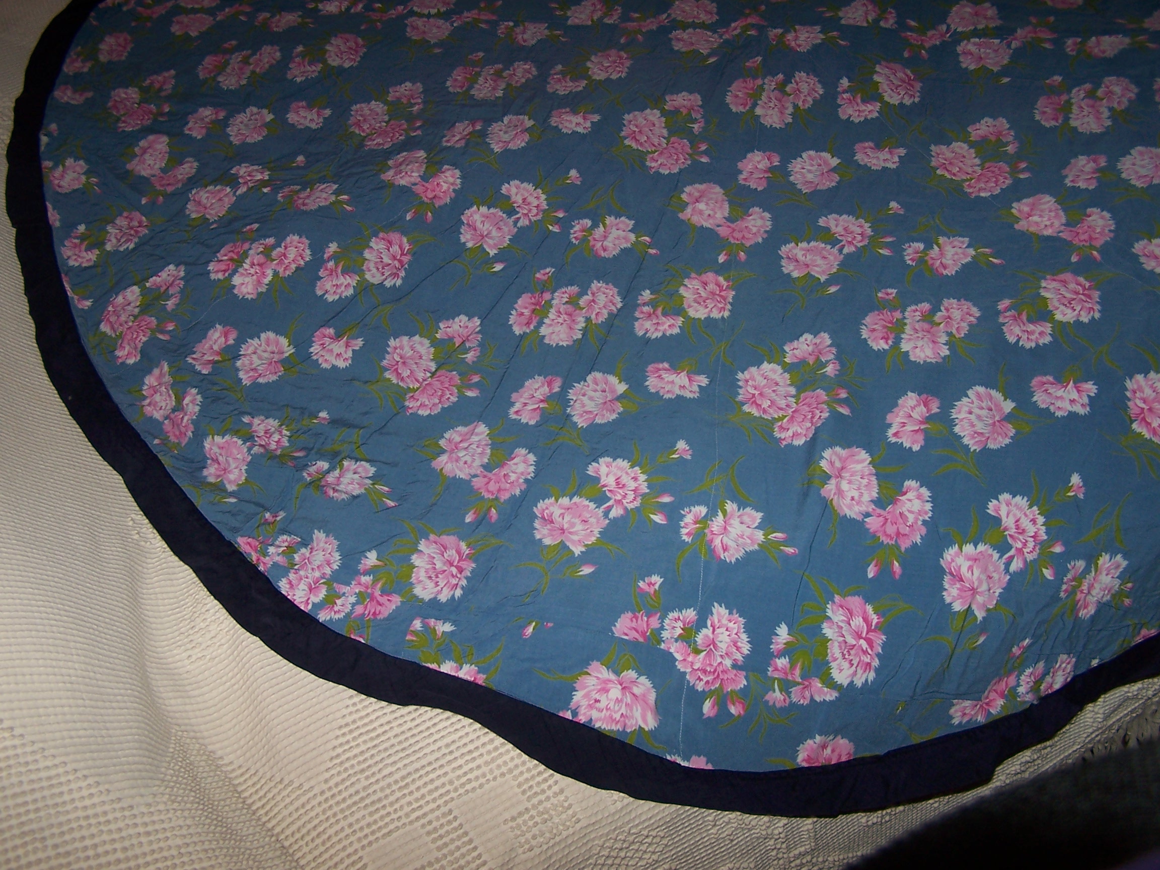 Image 11 of Patchwork Tablecloth, Round, 77 inches, Handmade, Vintage