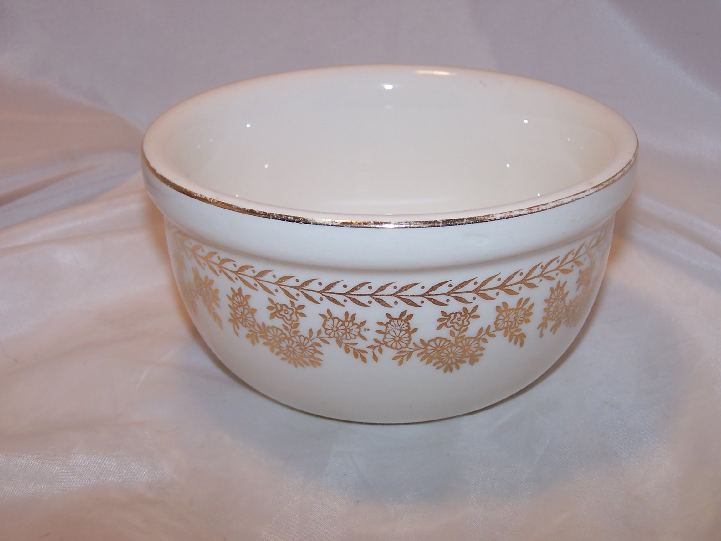 Image 1 of Stetson Mixing Bowl, Gold and Floral Pattern, Ovenware