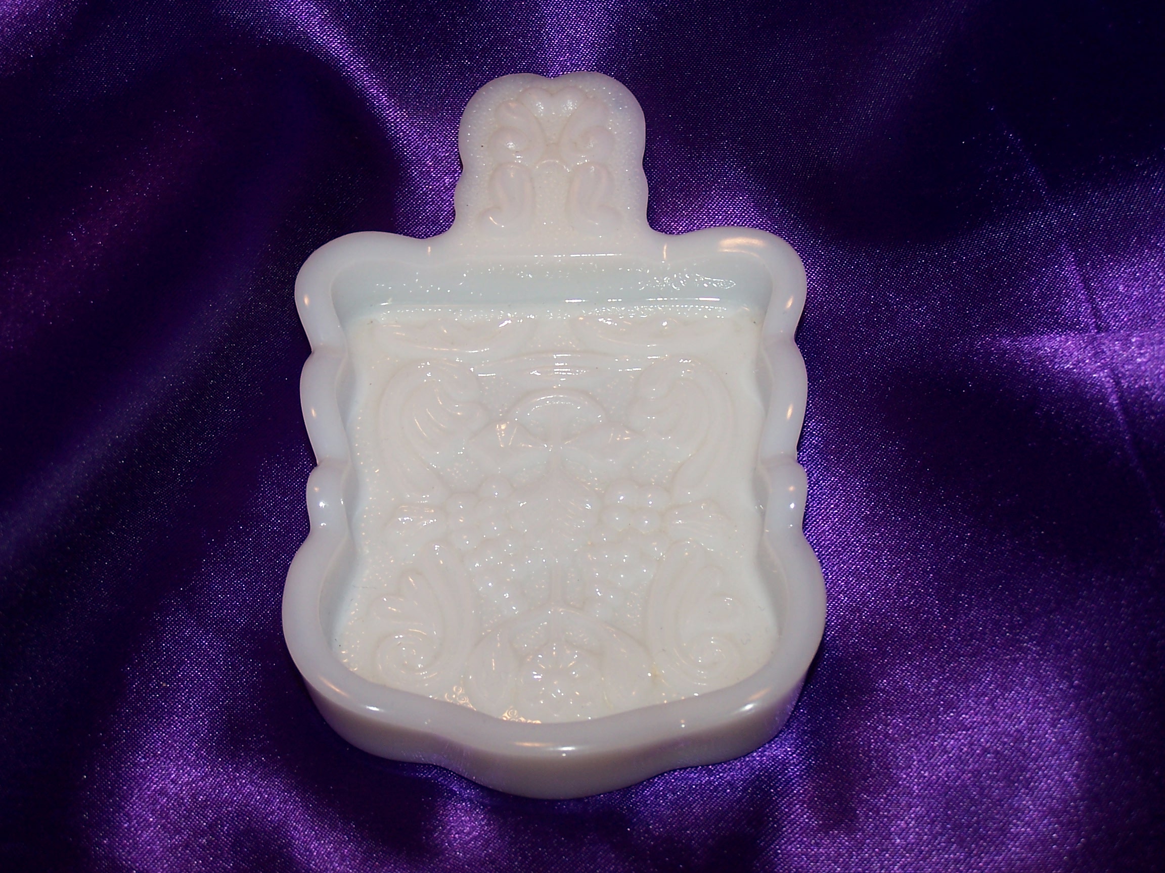 Imperial Glass Grape Design Salt, Sauce Dish, Milk Glass