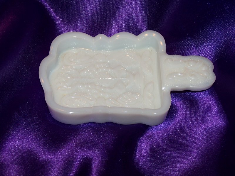 Image 1 of Imperial Glass Grape Design Salt, Sauce Dish, Milk Glass