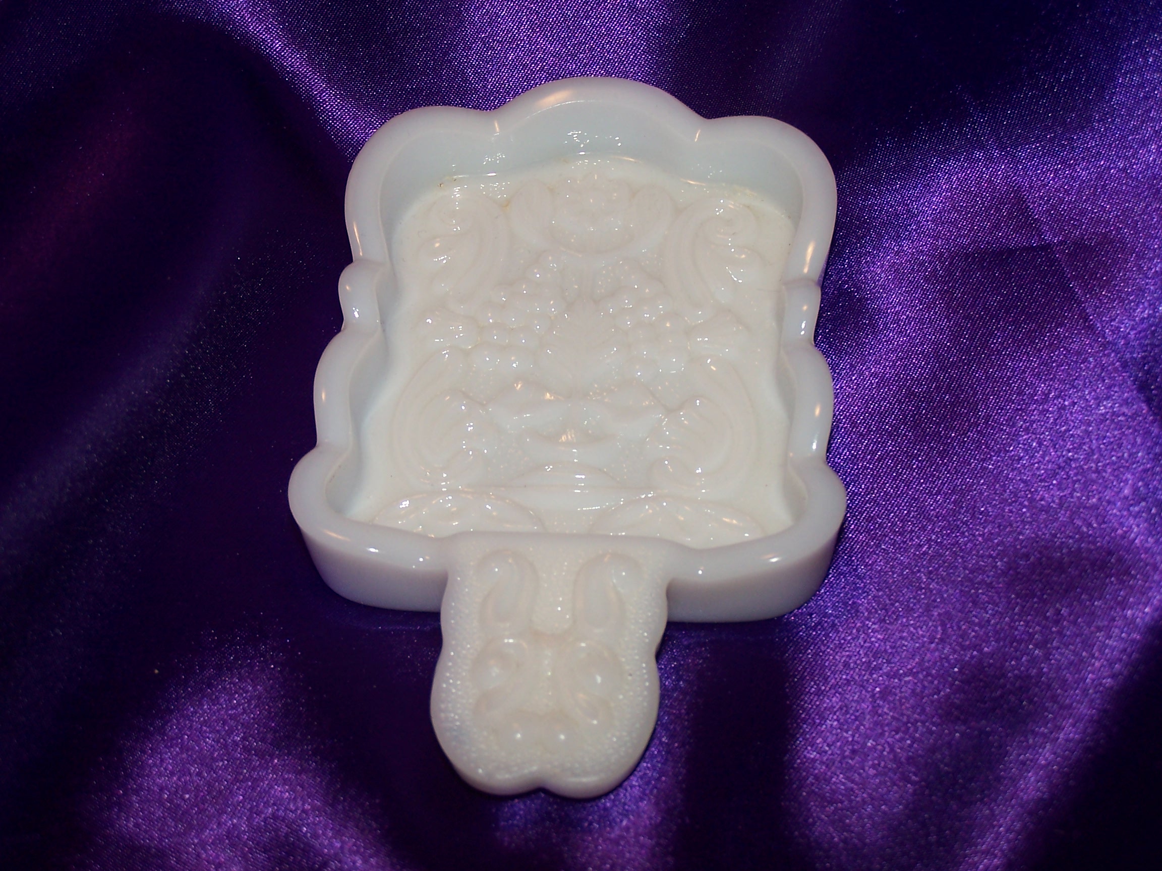 Image 2 of Imperial Glass Grape Design Salt, Sauce Dish, Milk Glass