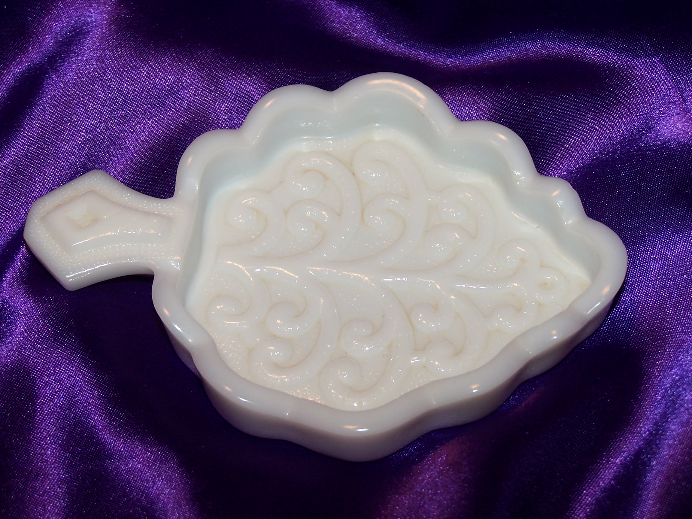 Image 2 of Imperial Glass Scroll Design Salt, Sauce Dish, Milk Glass