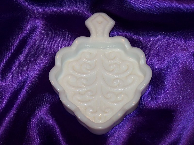 Image 1 of Imperial Glass Scroll Design Salt, Sauce Dish, Milk Glass