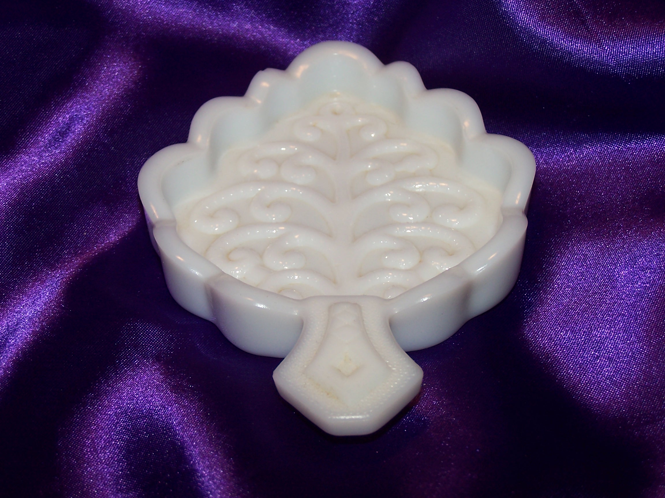 Image 3 of Imperial Glass Scroll Design Salt, Sauce Dish, Milk Glass