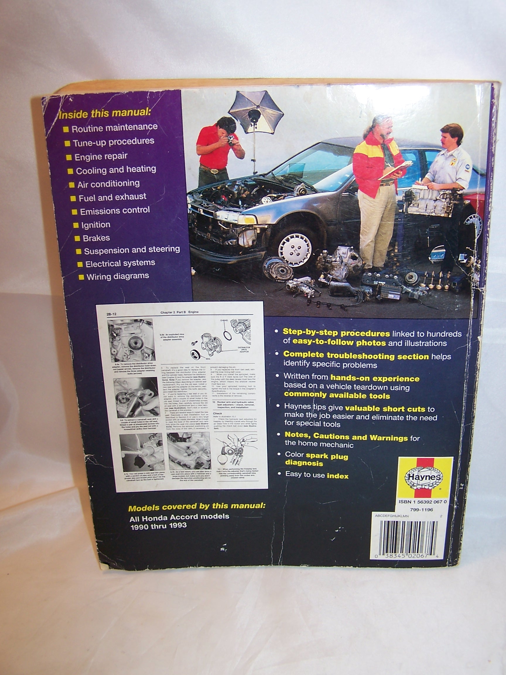 Image 5 of Haynes Honda Accord 1990 to 1993 Repair Manual