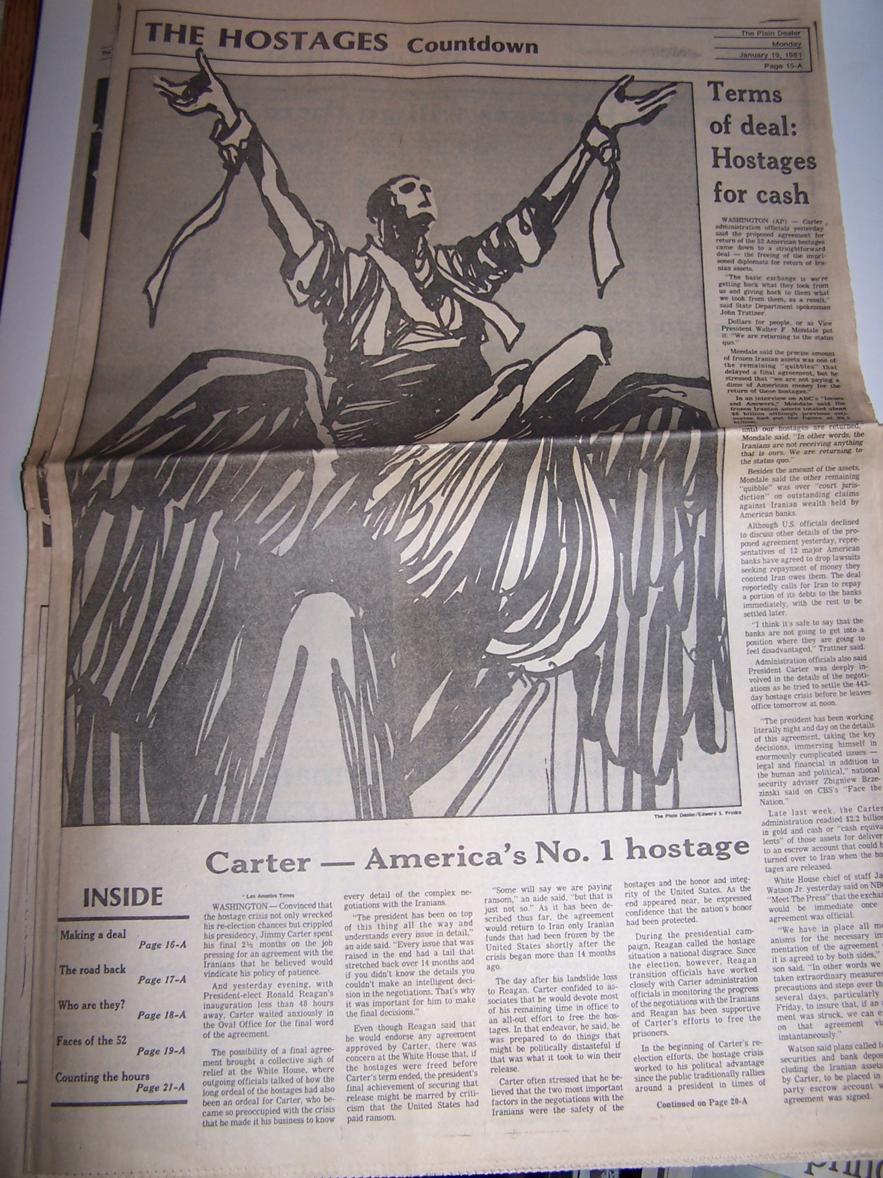 Image 2 of Iranian Hostage Crisis Newspaper, 1981, Cleveland Press