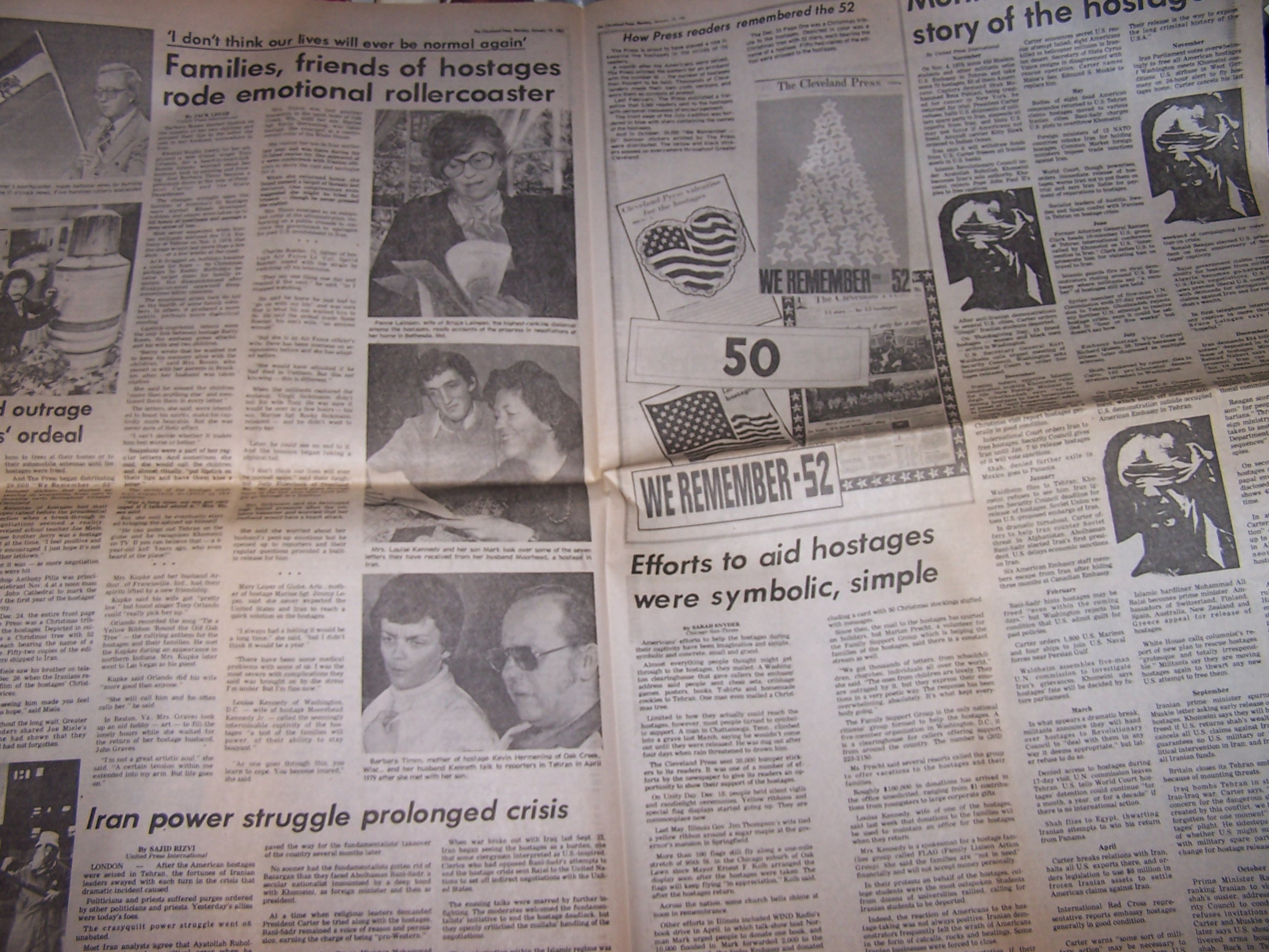 Image 3 of Iranian Hostage Crisis Newspaper, 1981, Cleveland Press