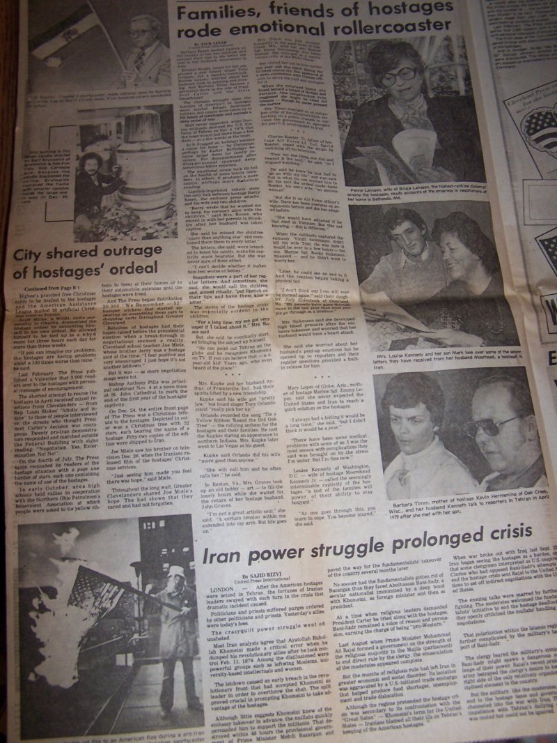 Image 4 of Iranian Hostage Crisis Newspaper, 1981, Cleveland Press