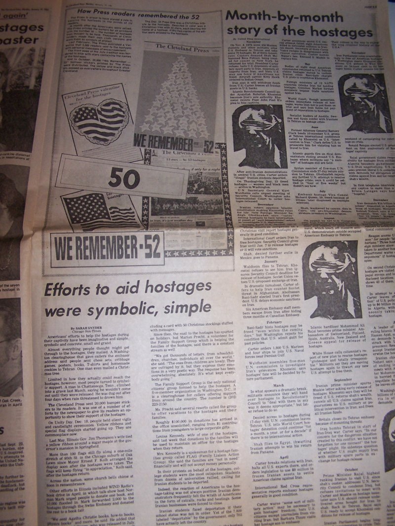 Image 5 of Iranian Hostage Crisis Newspaper, 1981, Cleveland Press