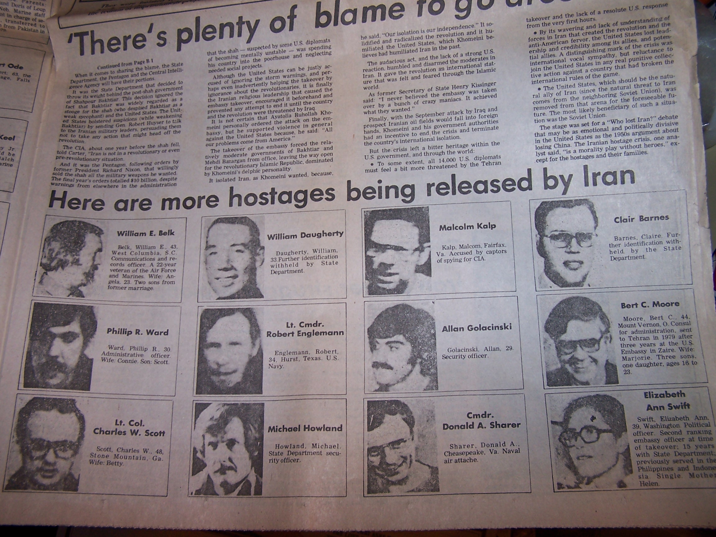 Image 7 of Iranian Hostage Crisis Newspaper, 1981, Cleveland Press