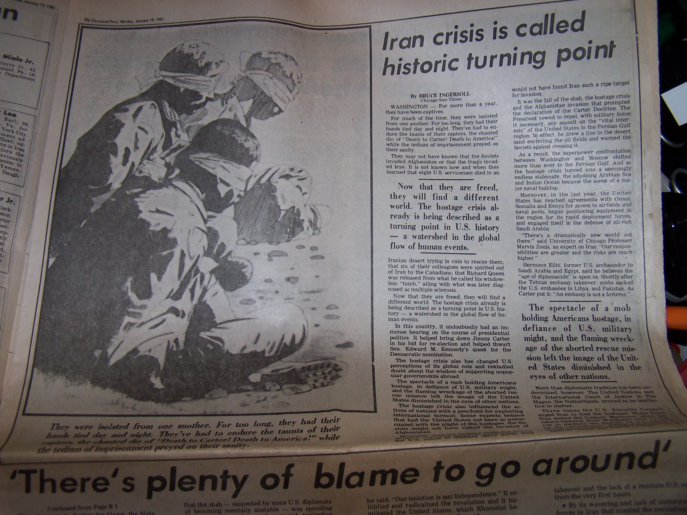 Image 8 of Iranian Hostage Crisis Newspaper, 1981, Cleveland Press