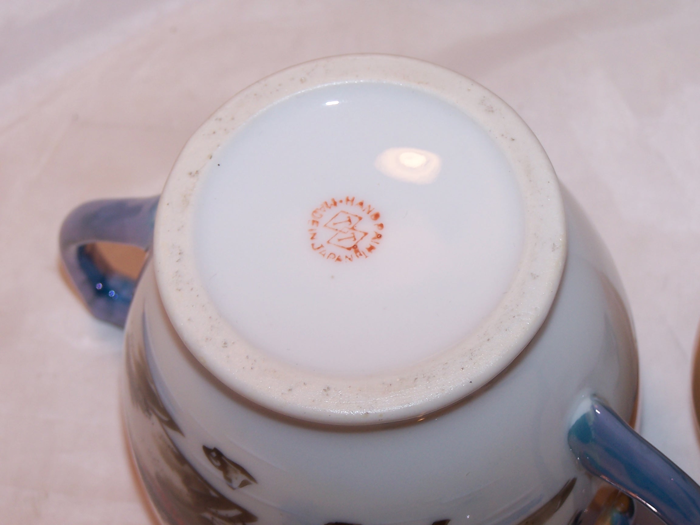 Image 8 of Lusterware Creamer, Sugar Bowl, Hand Painted, Japan, Double Diamond T