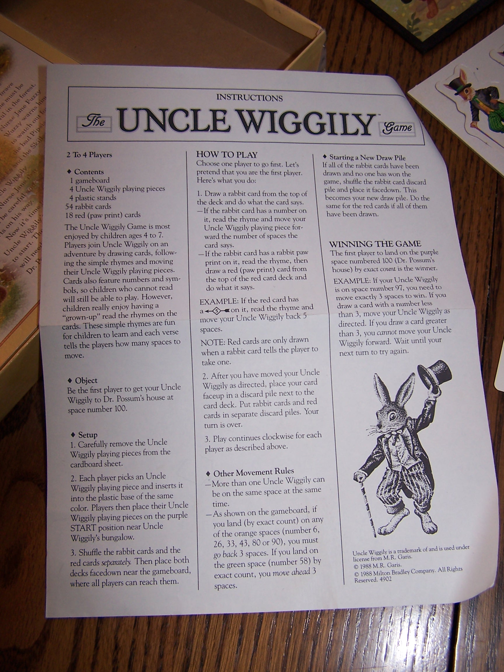 Image 8 of Uncle Wiggily Game, 1988, Milton Bradley