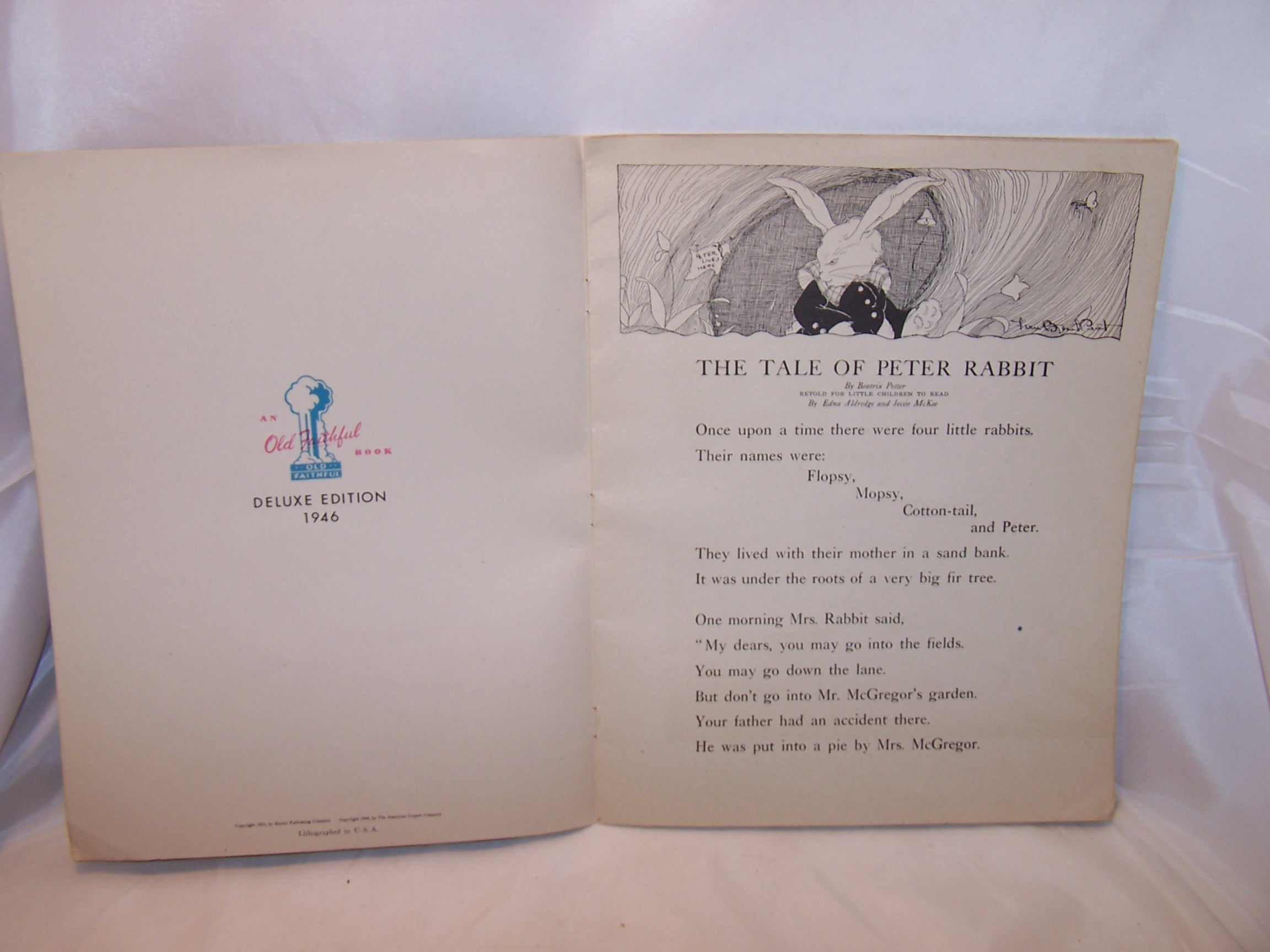 Image 2 of Peter Rabbit Book, Storybook, 1946, Aldredge and McKee, Prang Company Publishers