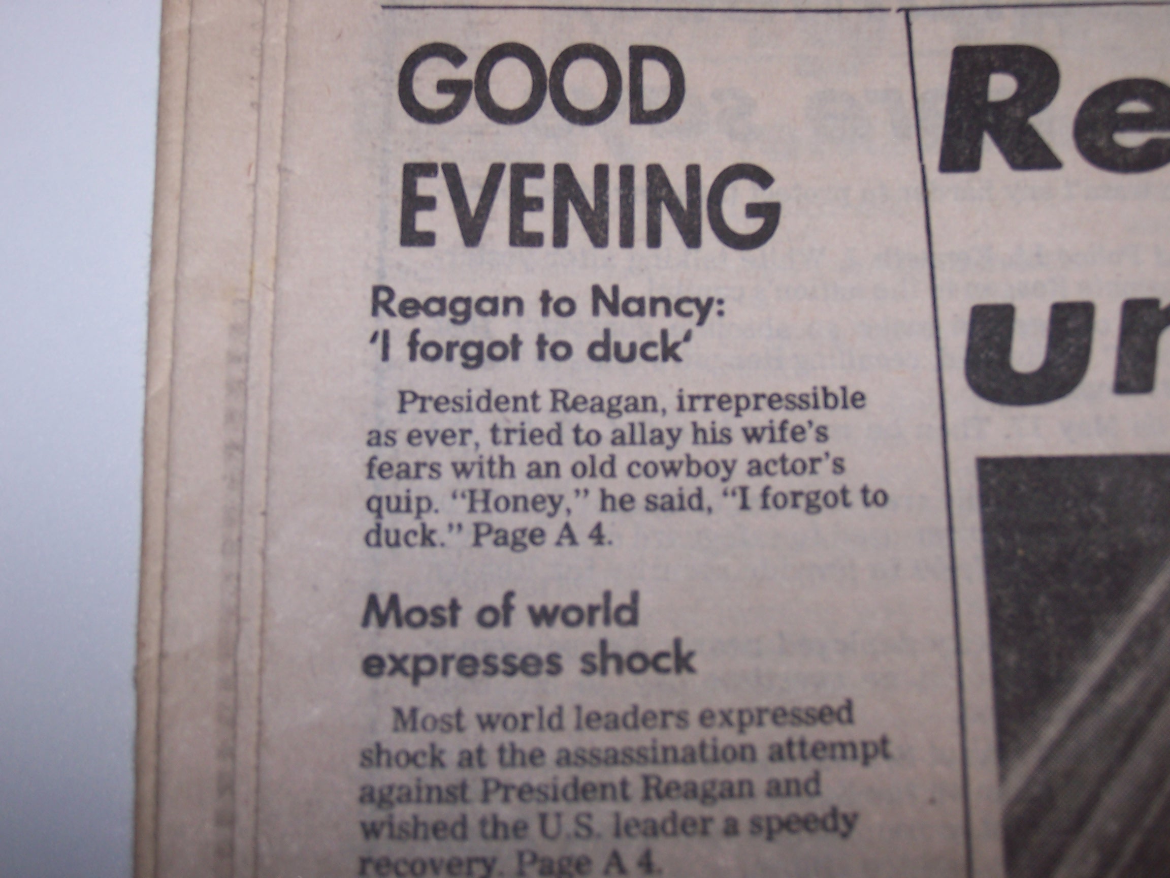 '.Reagan Joked Through Night.'