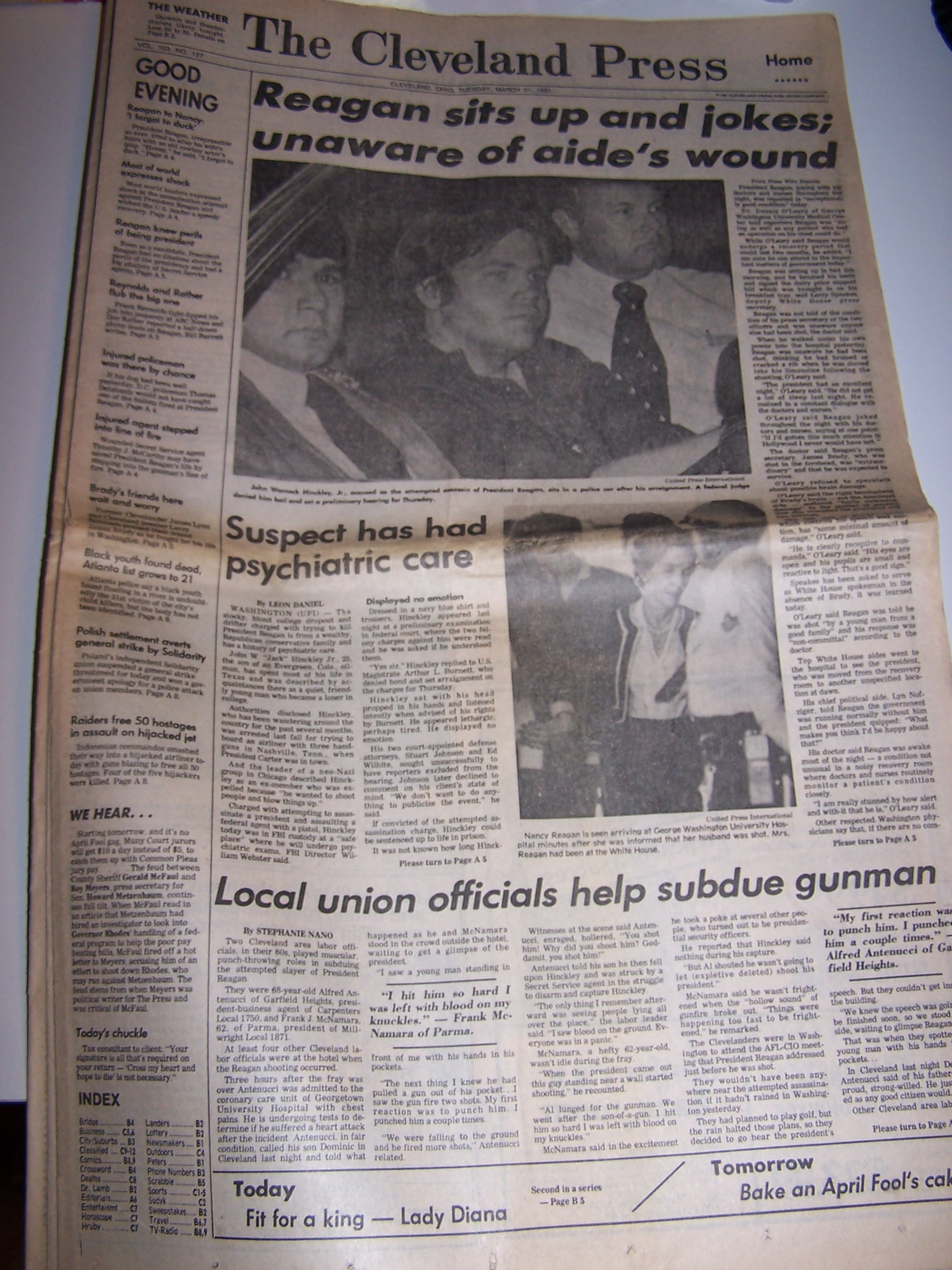 Image 2 of Reagan Jokes Through Night, 1981, Cleveland Press