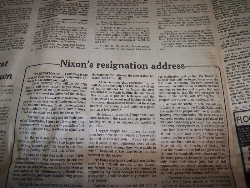 Image 9 of Nixon Resigns, Ford Takes Oath, 1974 Cleveland Plain Dealer