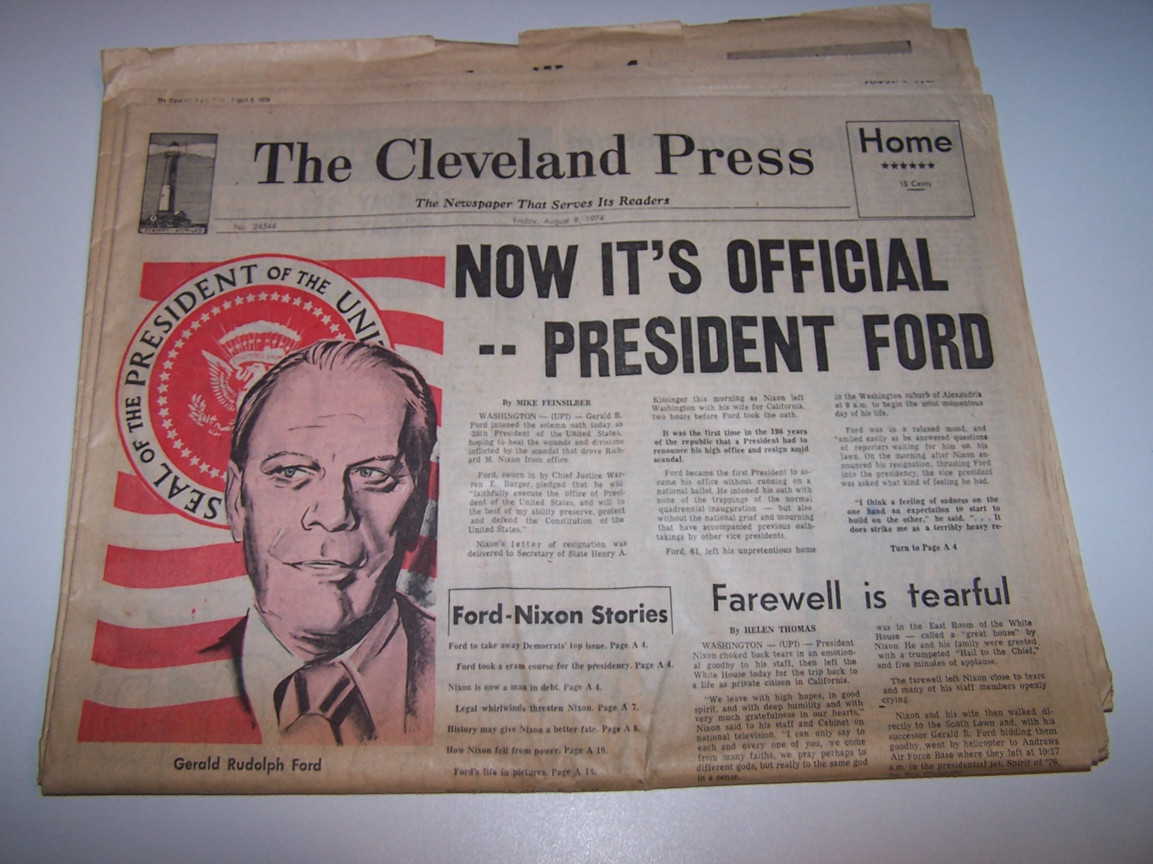 Cleveland Press, Nixon Resigns