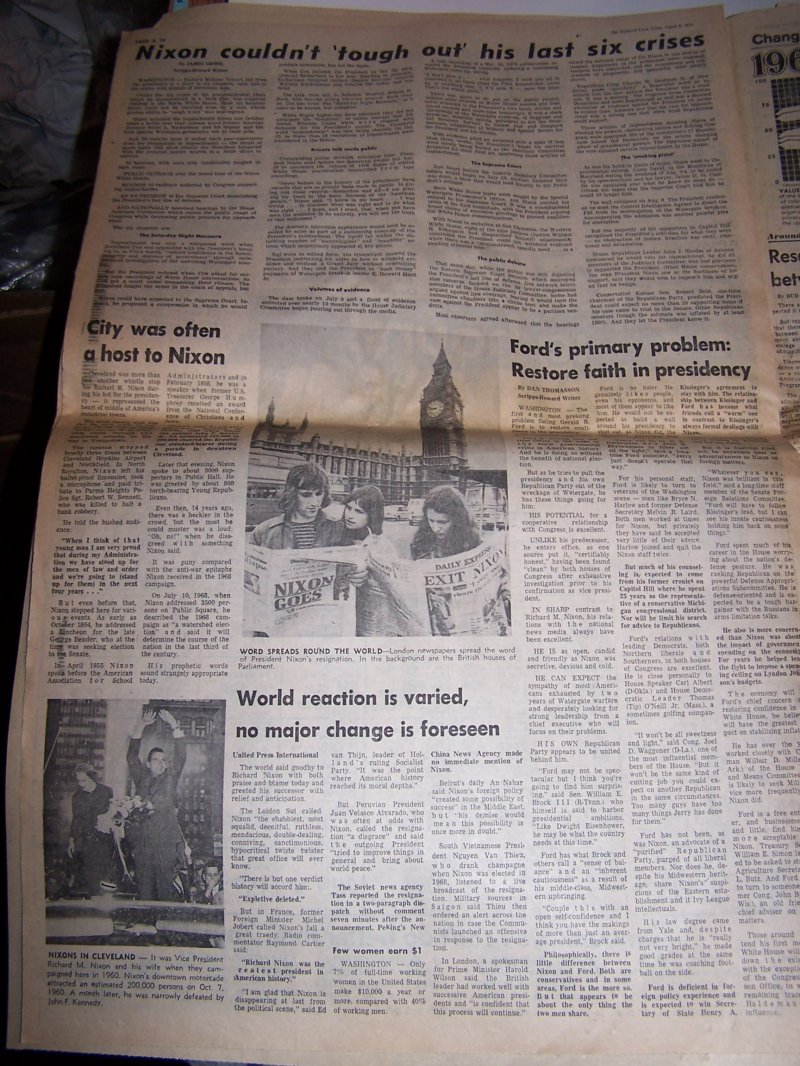 Image 7 of Nixon Resigns, Ford Steps Up, 1974, Cleveland Press