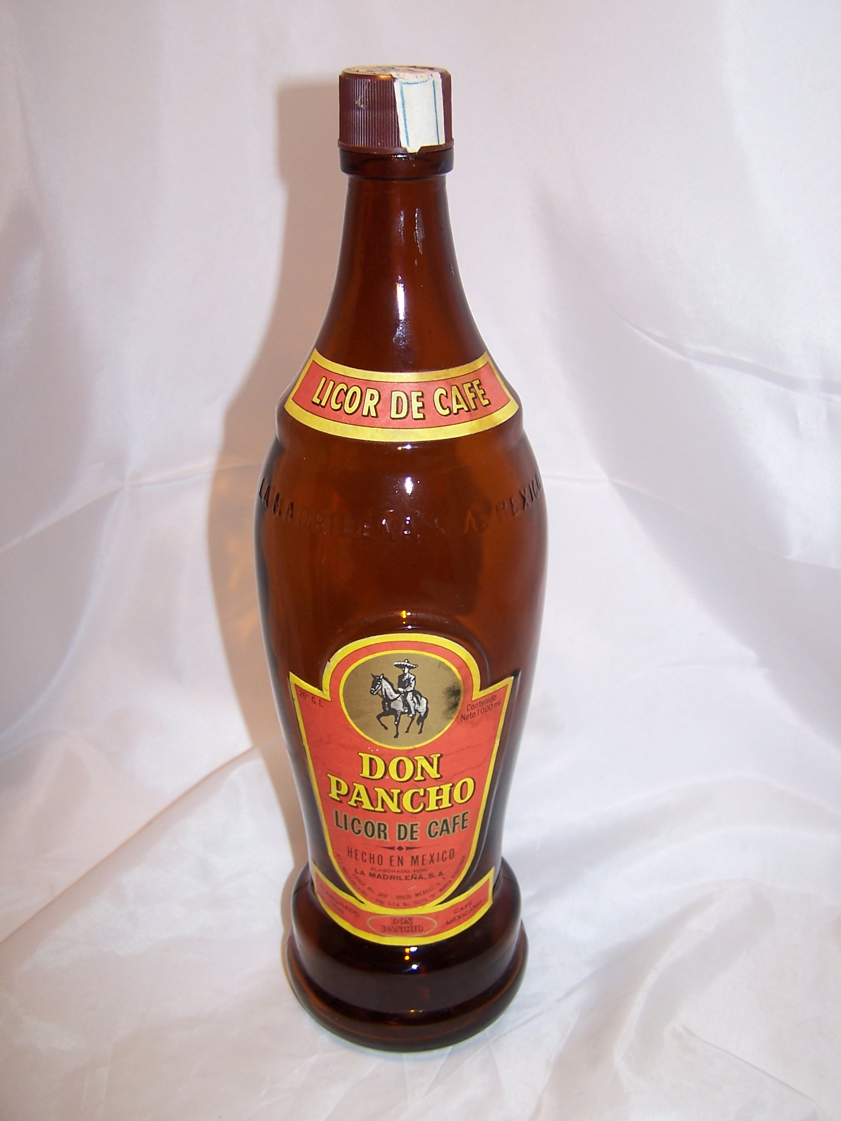 Don Pancho Licor de Cafe Brown Bottle, Mexico, Large, Empty